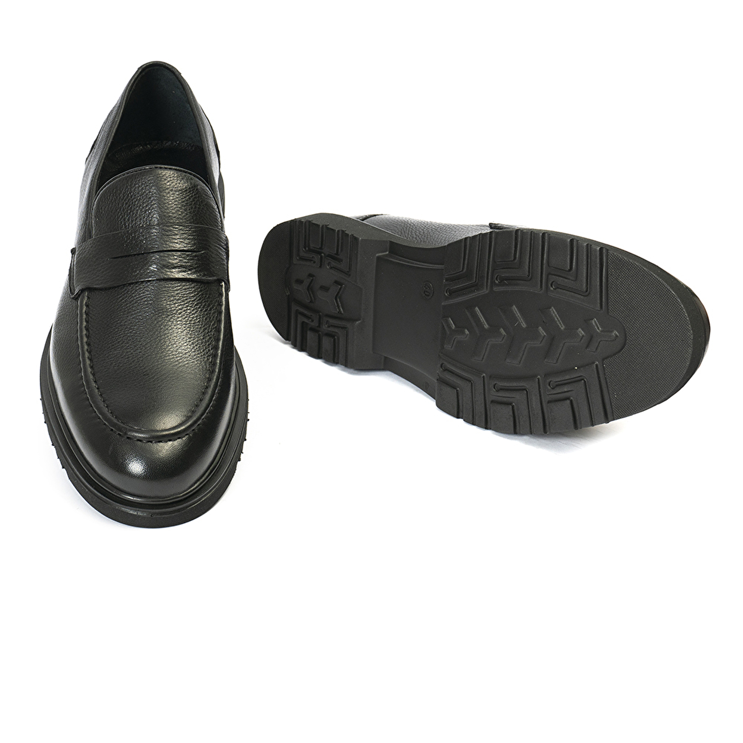 Erkek Siyah Hakiki Deri Klasik Ayakkabı 2K1KA75013-5