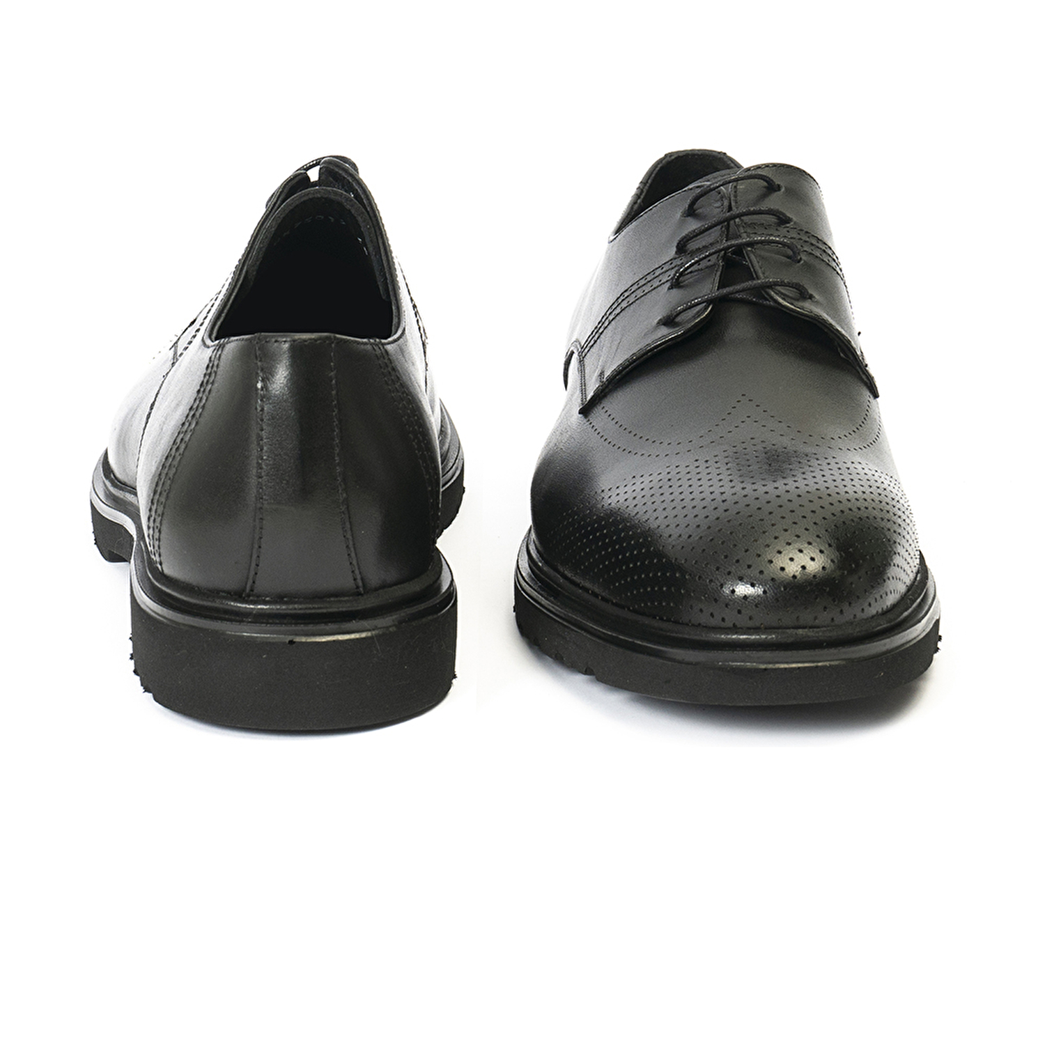 Erkek Siyah Hakiki Deri Klasik Ayakkabı 2K1KA75017-6