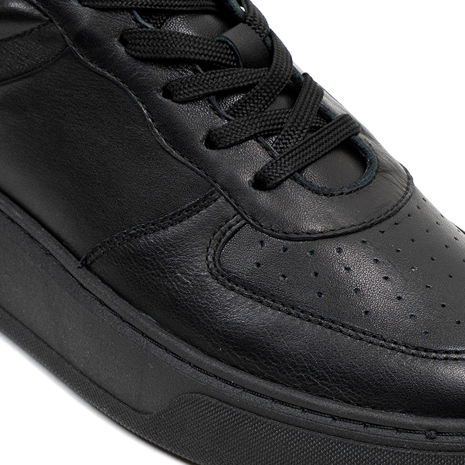 Kadın Siyah Hakiki Deri Sneaker Ayakkabı 2K2SA31350-4