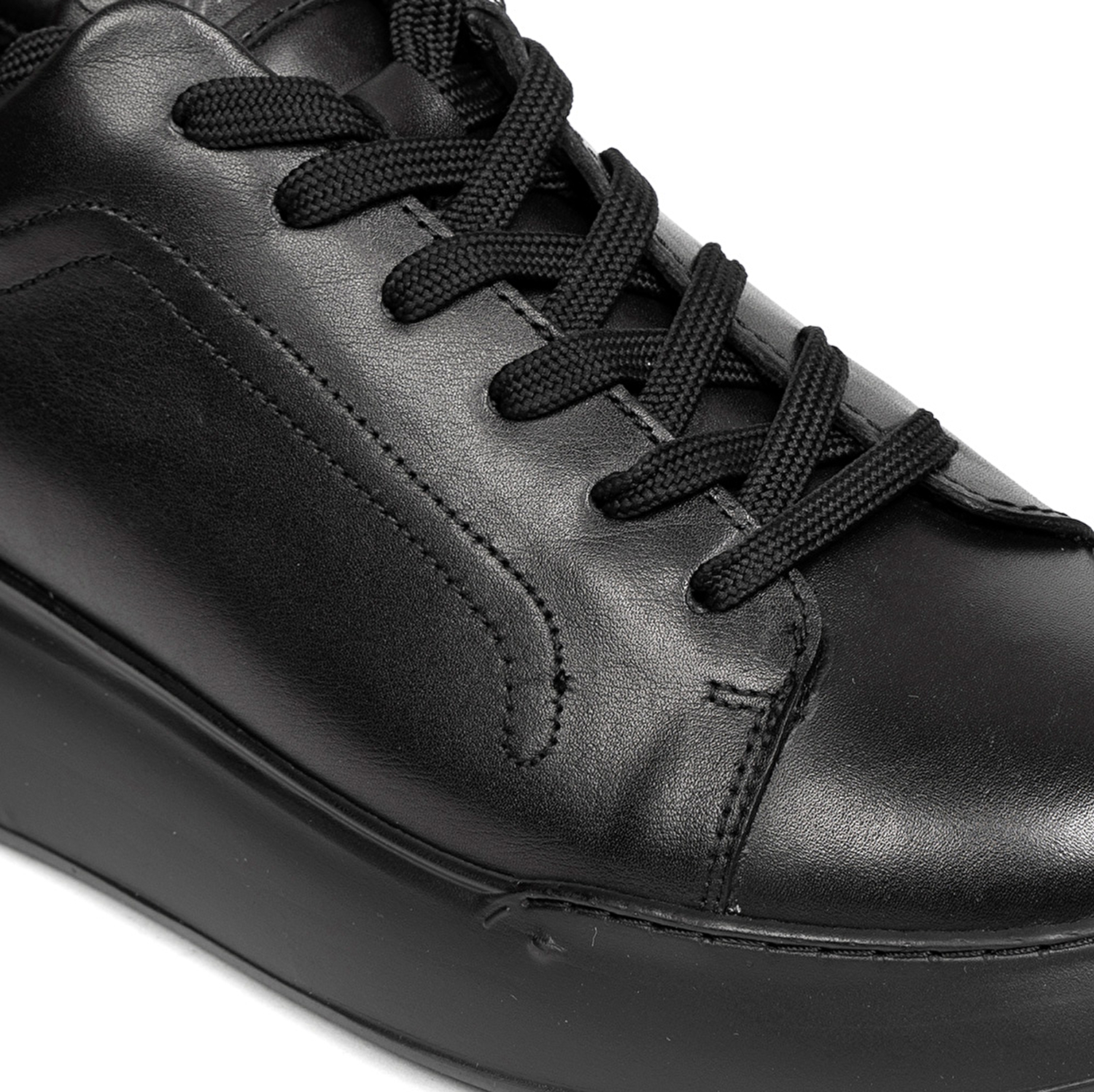 Kadın Siyah Hakiki Deri Sneaker Ayakkabı 2K2SA32150-4