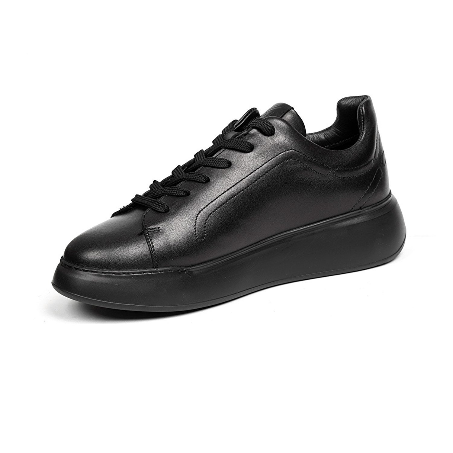 Kadın Siyah Hakiki Deri Sneaker Ayakkabı 2K2SA32150-2