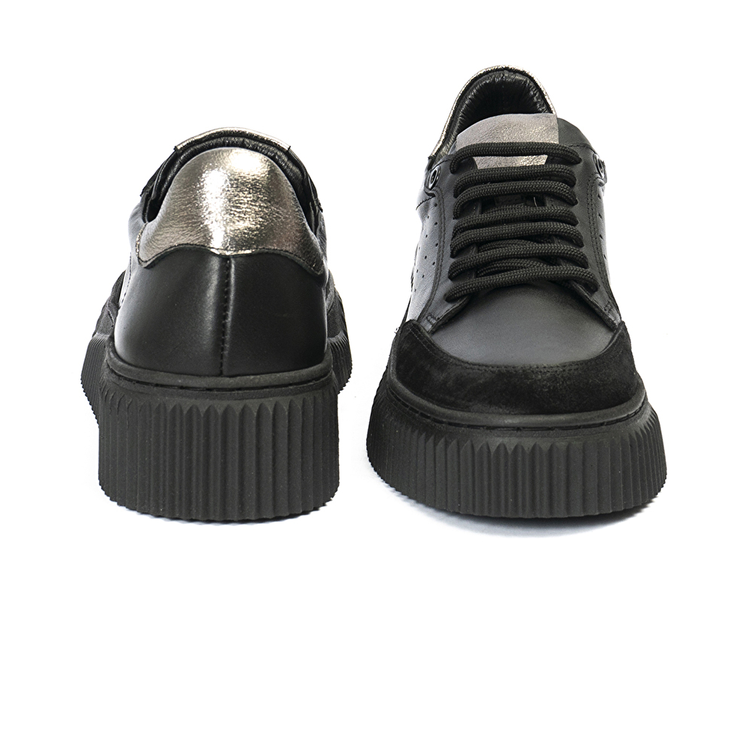 Kadın Siyah Hakiki Deri Sneaker Ayakkabı 2K2SA72000-6