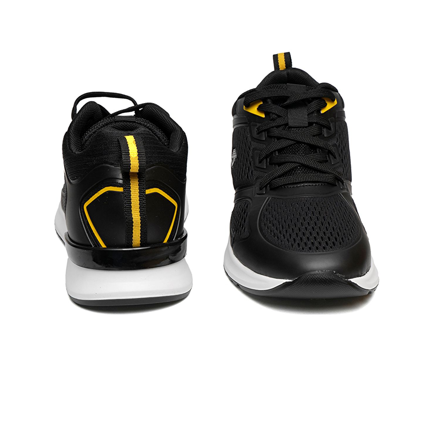 Erkek Siyah Sarı Hakiki Deri Sneaker Ayakkabı 2Y1SA14195-6