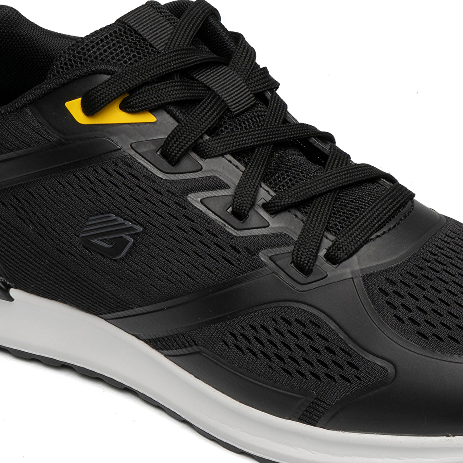 Erkek Siyah Sarı Hakiki Deri Sneaker Ayakkabı 2Y1SA14195-4