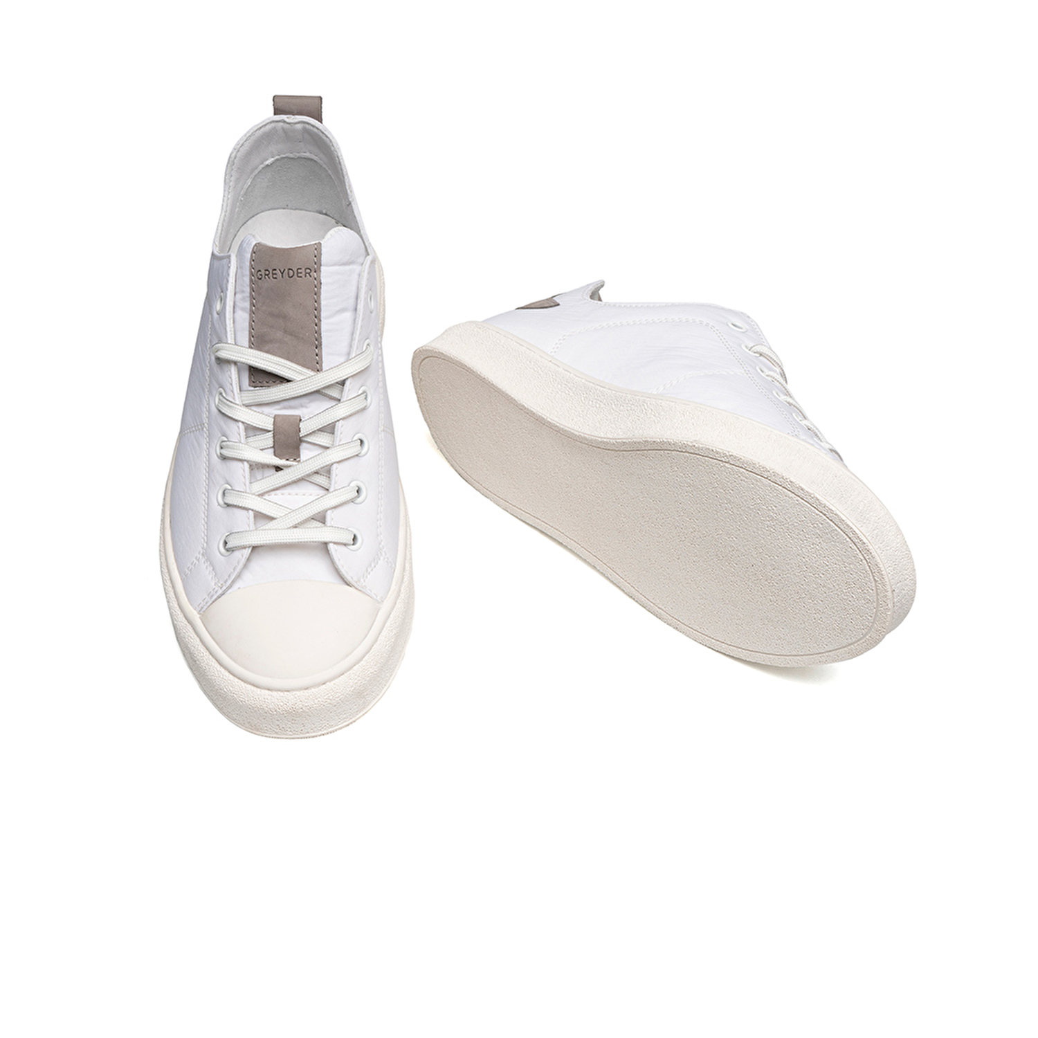 Erkek Beyaz Gri Hakiki Deri Sneaker Ayakkabı 2Y1SA14603-5