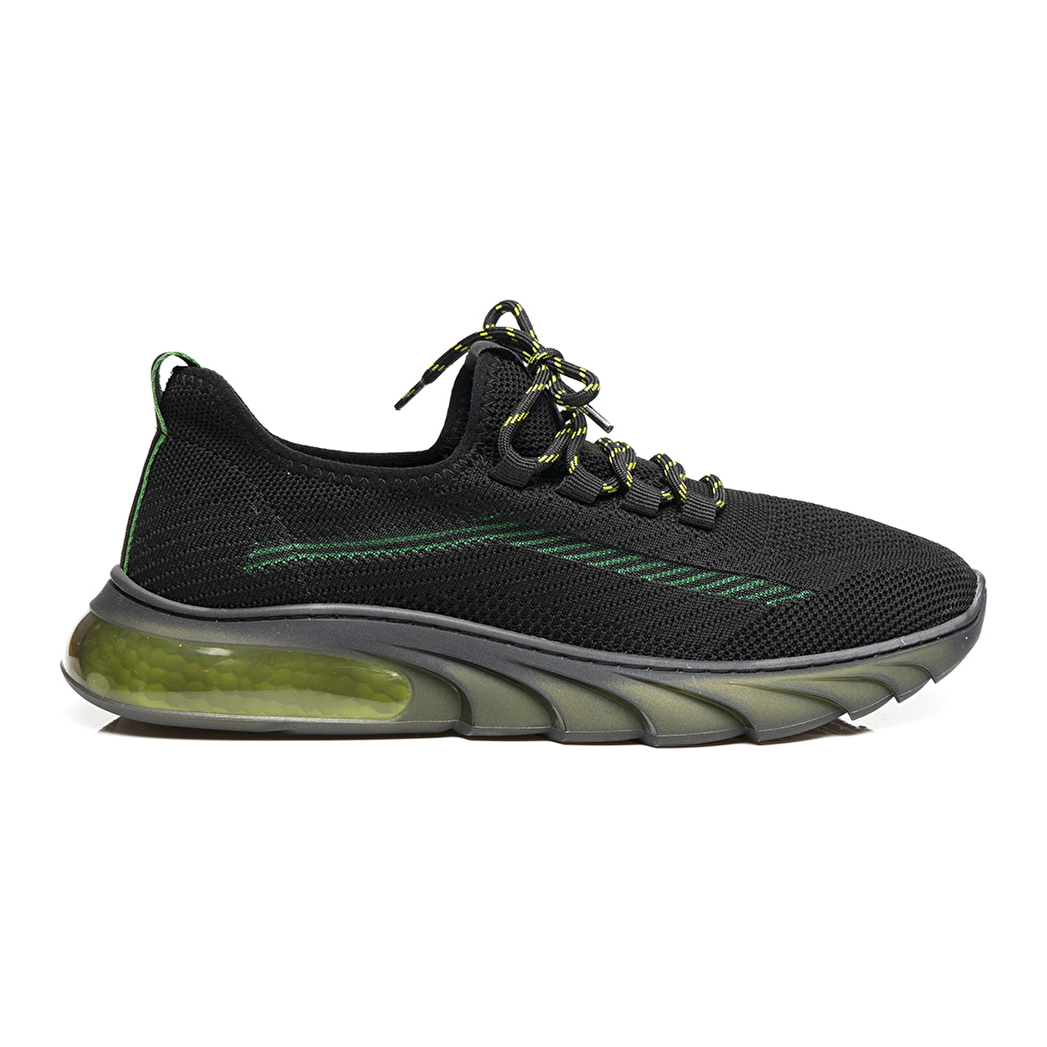 Erkek Siyah Yeşil Hakiki Deri Spor Ayakkabı 2Y1SA15381-1