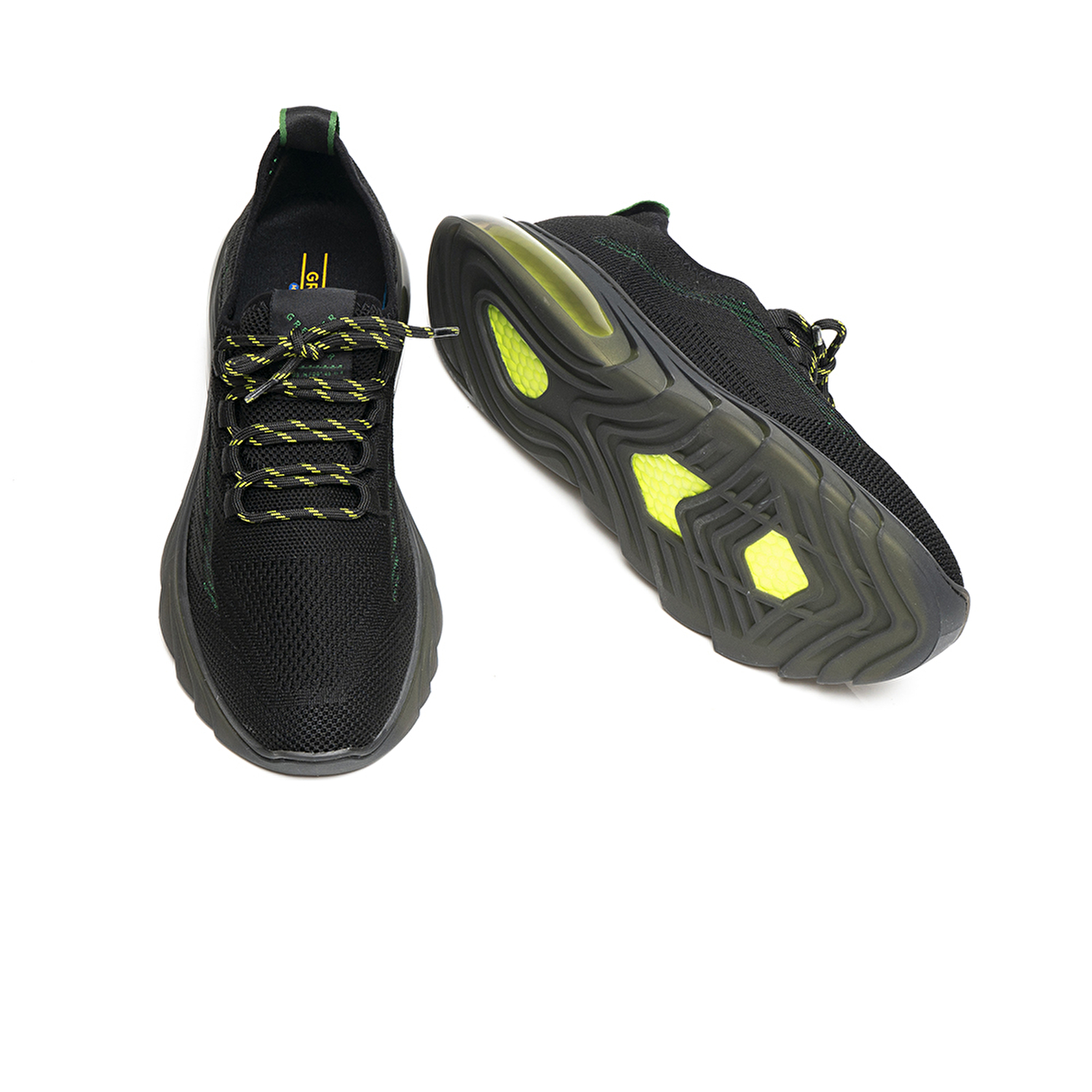 Erkek Siyah Yeşil Hakiki Deri Spor Ayakkabı 2Y1SA15381-3