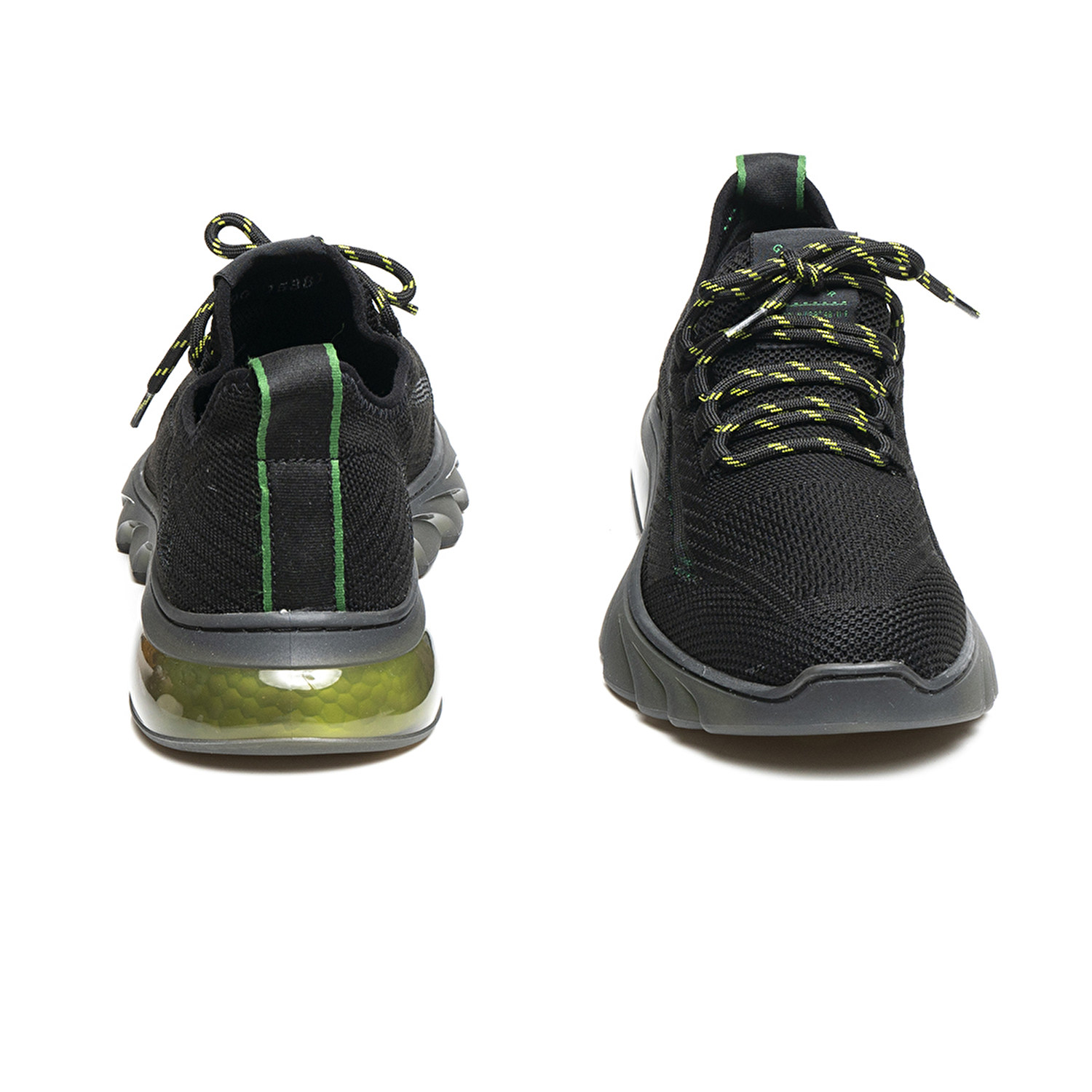 Erkek Siyah Yeşil Hakiki Deri Spor Ayakkabı 2Y1SA15381-4