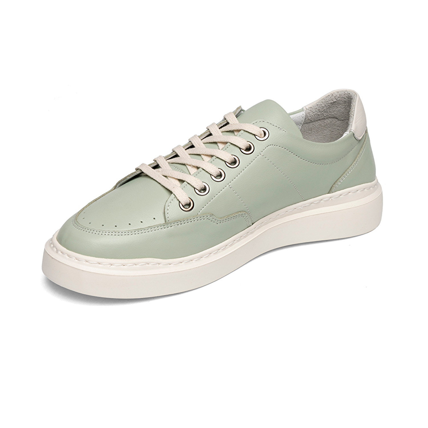 Kadın Açık Yeşil Hakiki Deri Sneaker Ayakkabı 2Y2SA57922-2