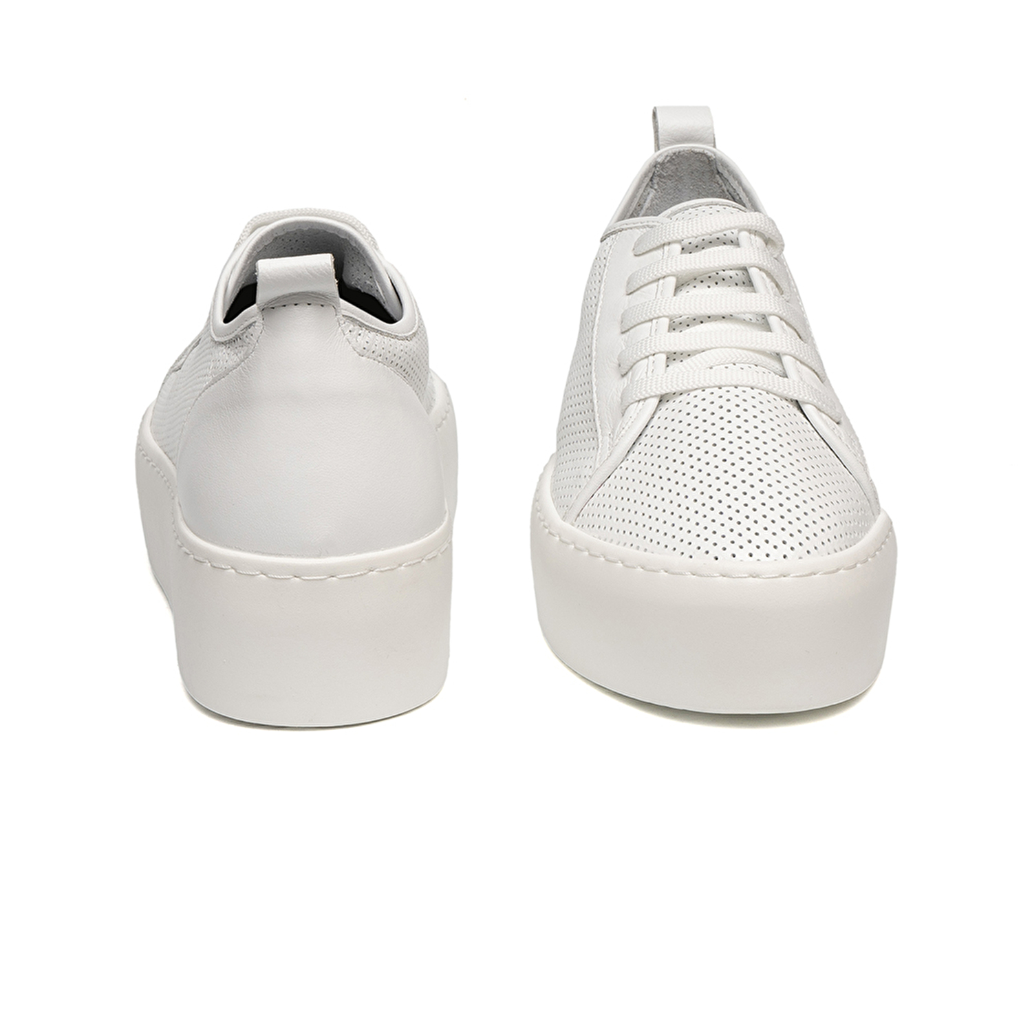 Kadın Beyaz Hakiki Deri Sneaker Ayakkabı 2Y2SA57942-6