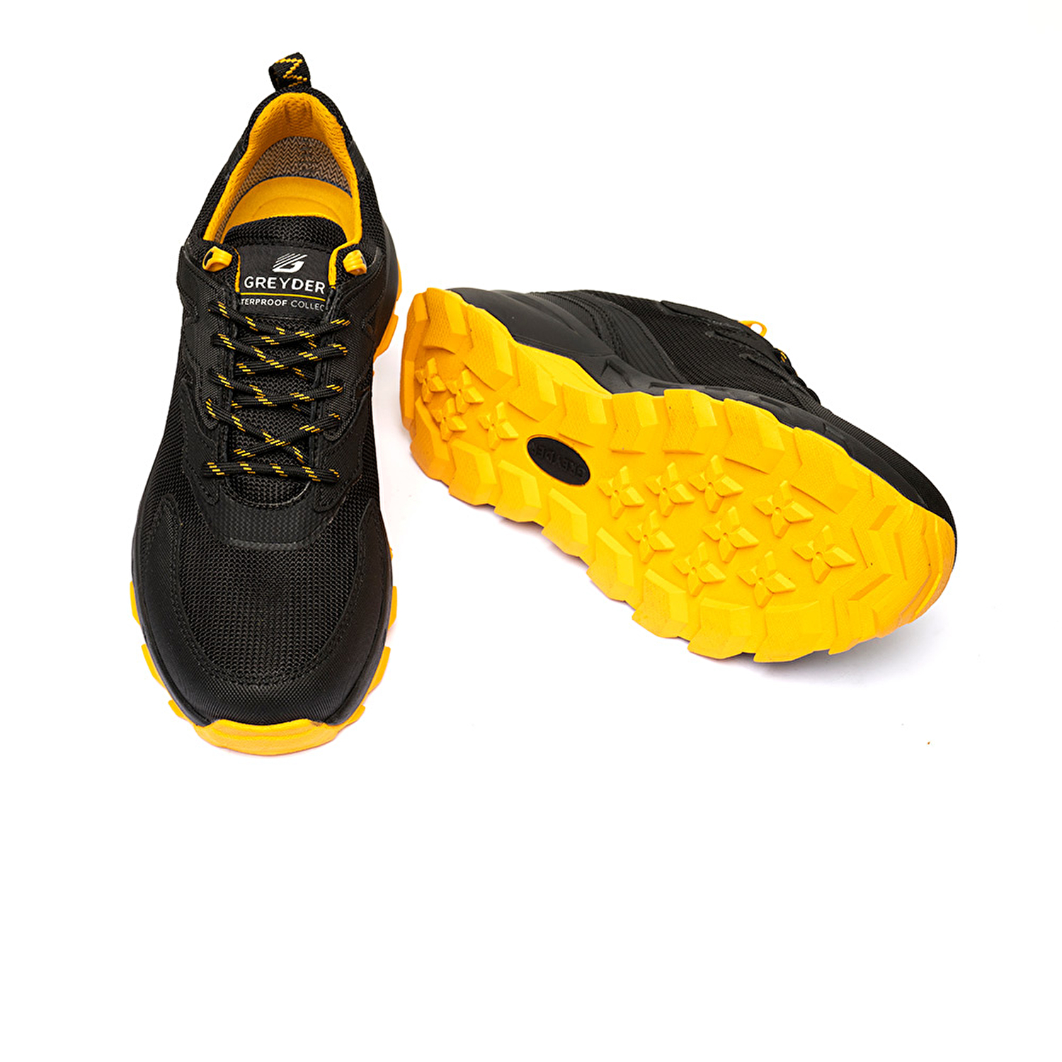 Erkek Siyah Sarı Hakiki Deri Su Geçirmez Outdoor Ayakkabı 3K1GA16345-5