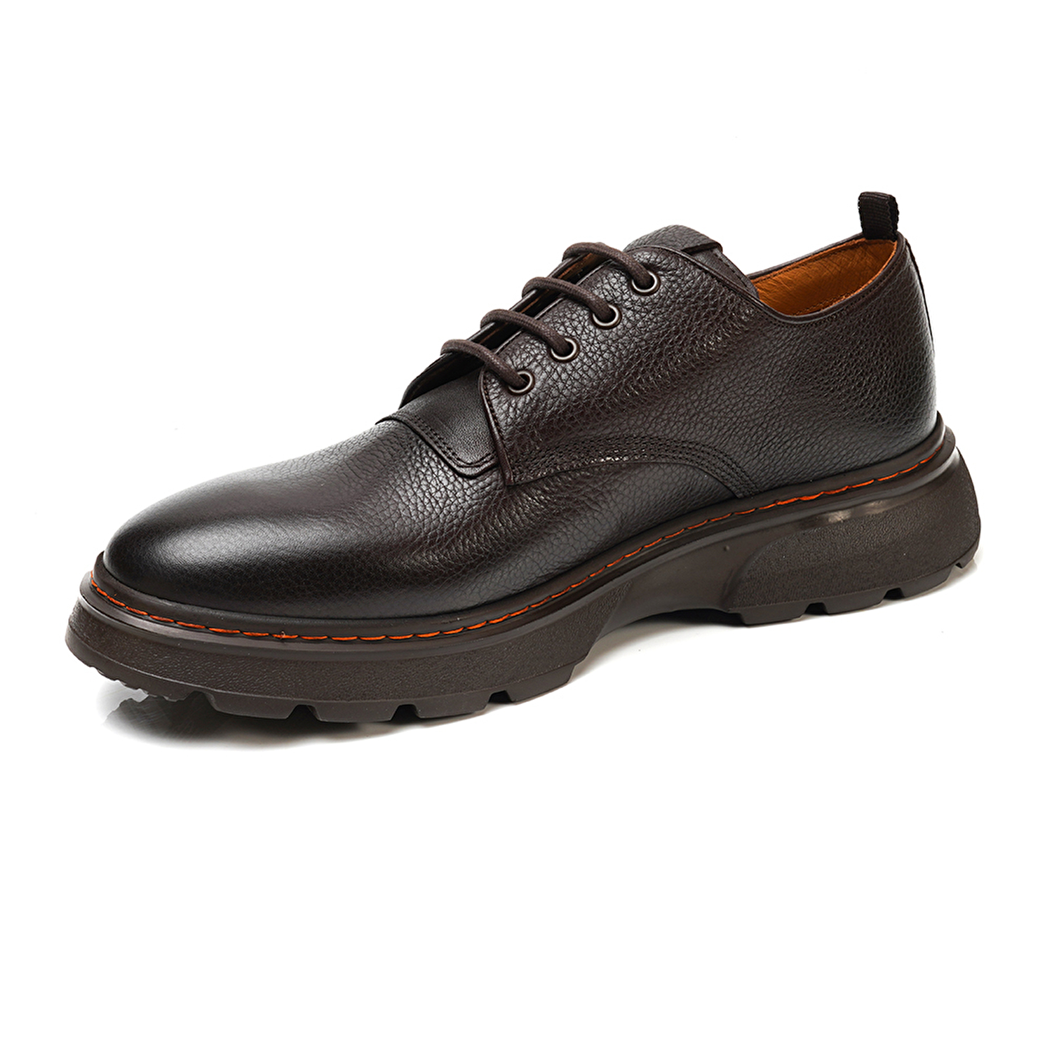 Erkek kahverengi Hakiki Deri Oxford Ayakkabı 3K1KA16240-2