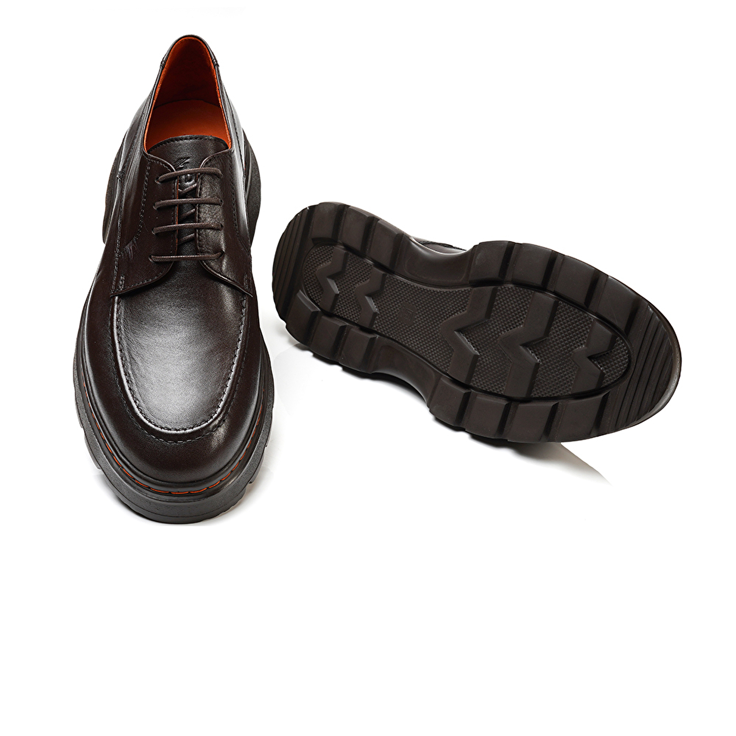 Erkek kahverengi Hakiki Deri Oxford Ayakkabı 3K1KA16241-6