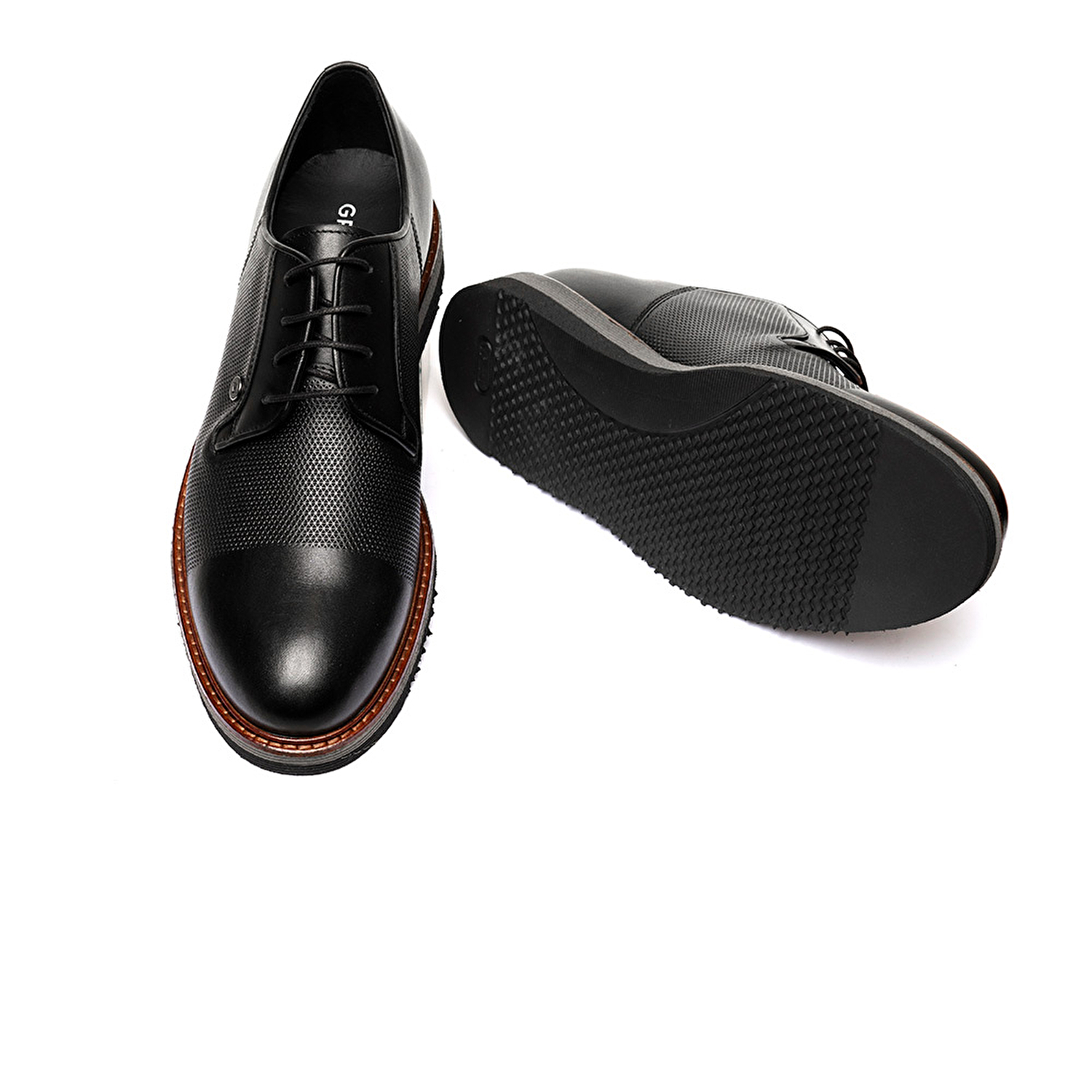 Erkek Siyah Hakiki Deri Klasik Ayakkabı 3K1KA75130-5