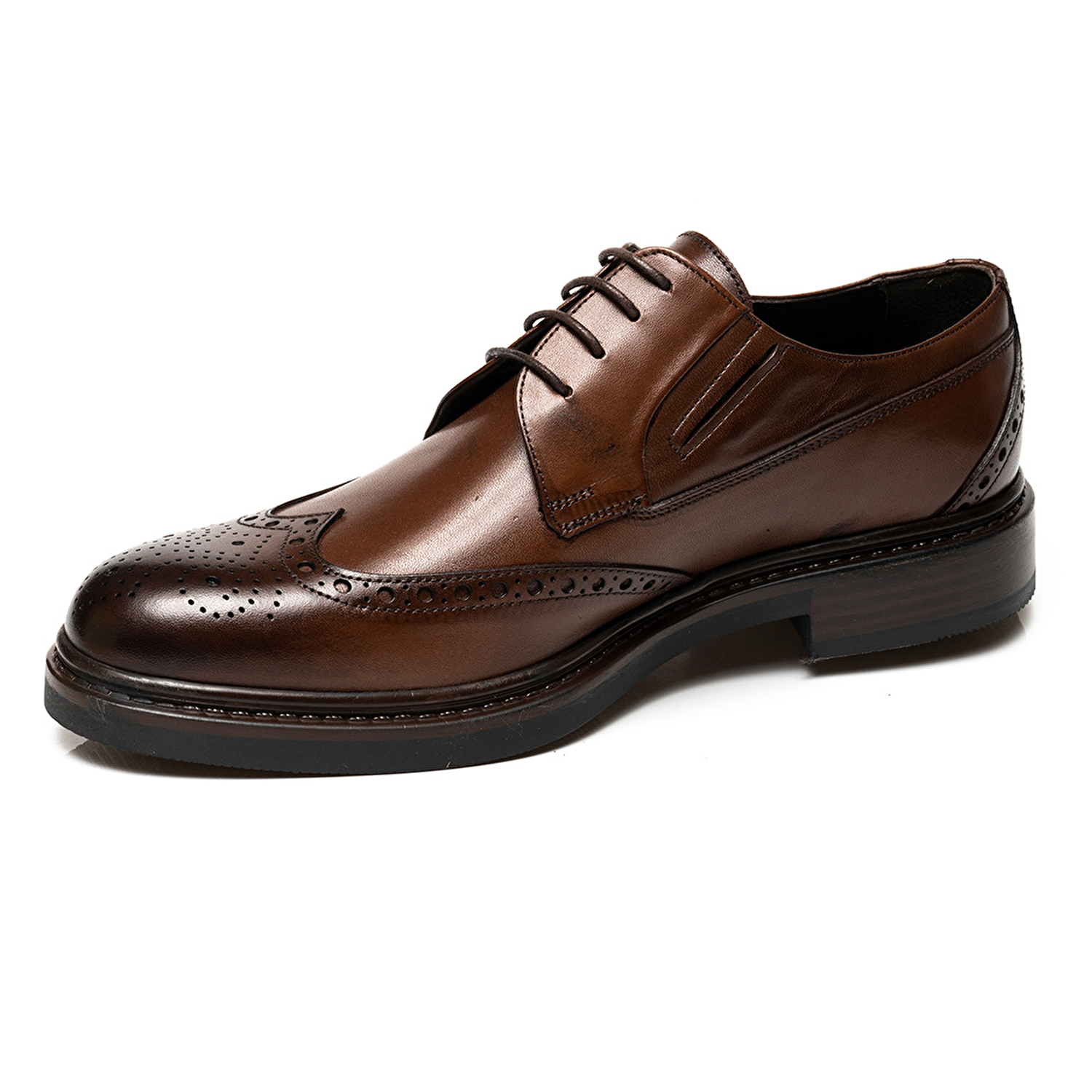 Erkek kahverengi Hakiki Deri Klasik Ayakkabı 3K1KA75142-2