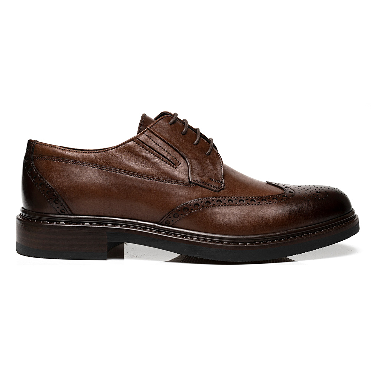 Erkek kahverengi Hakiki Deri Klasik Ayakkabı 3K1KA75142-1