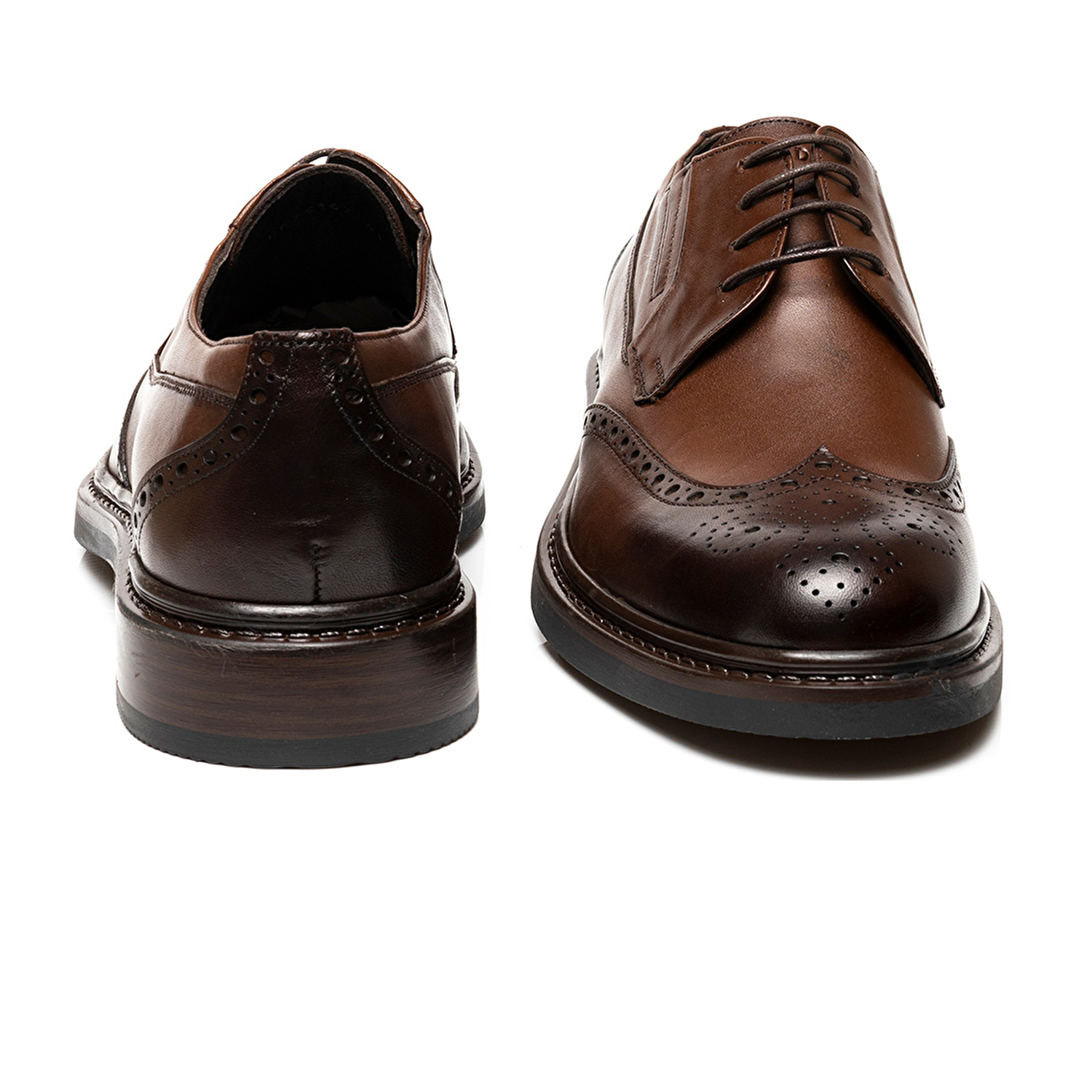 Erkek kahverengi Hakiki Deri Klasik Ayakkabı 3K1KA75142-6