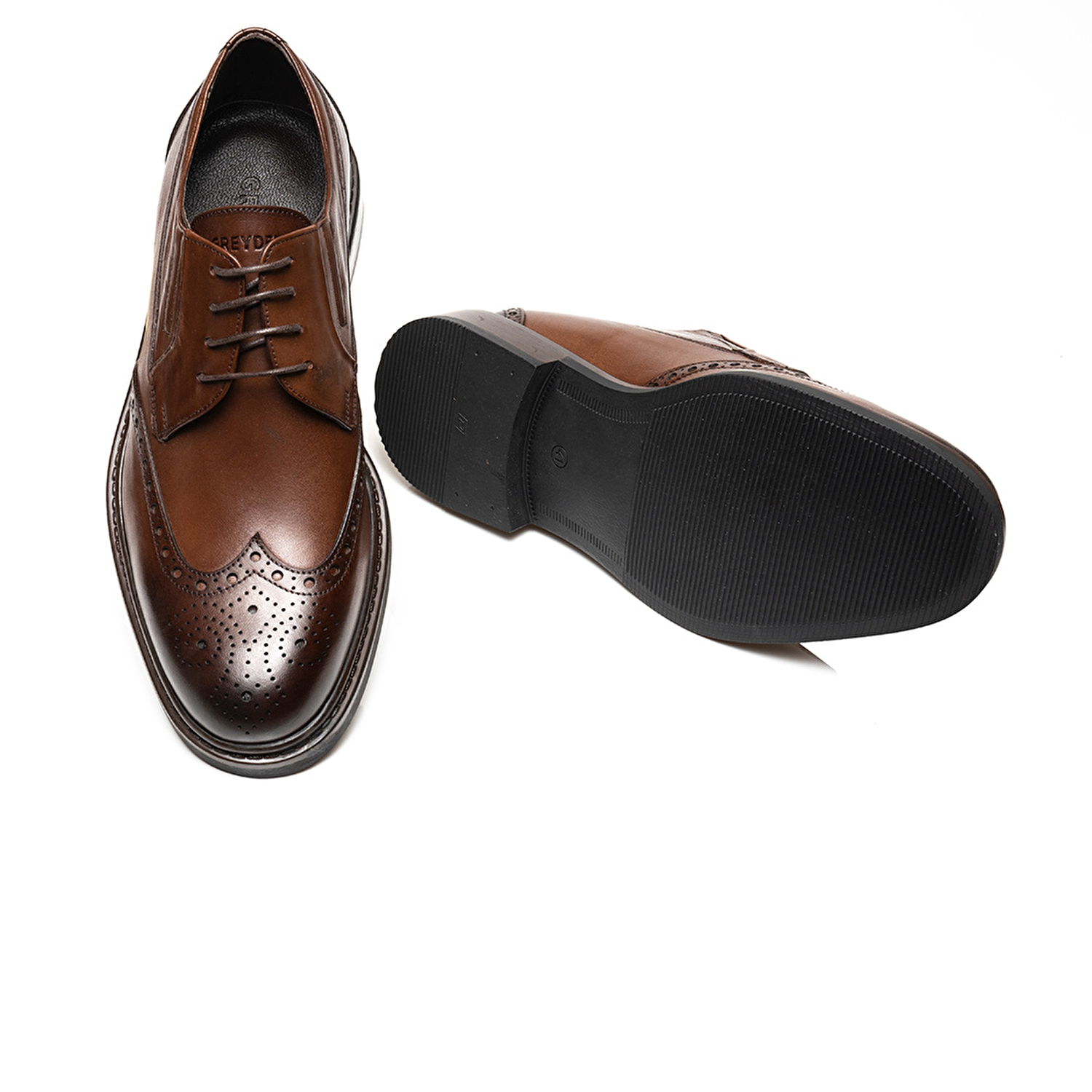 Erkek kahverengi Hakiki Deri Klasik Ayakkabı 3K1KA75142-5