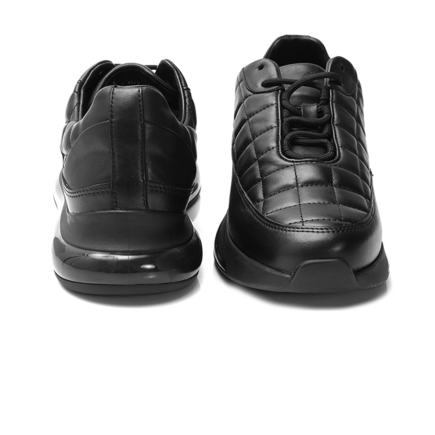 Büyük Beden Erkek Siyah Hakiki Deri Spor Ayakkabı 3K1SA14732L-6