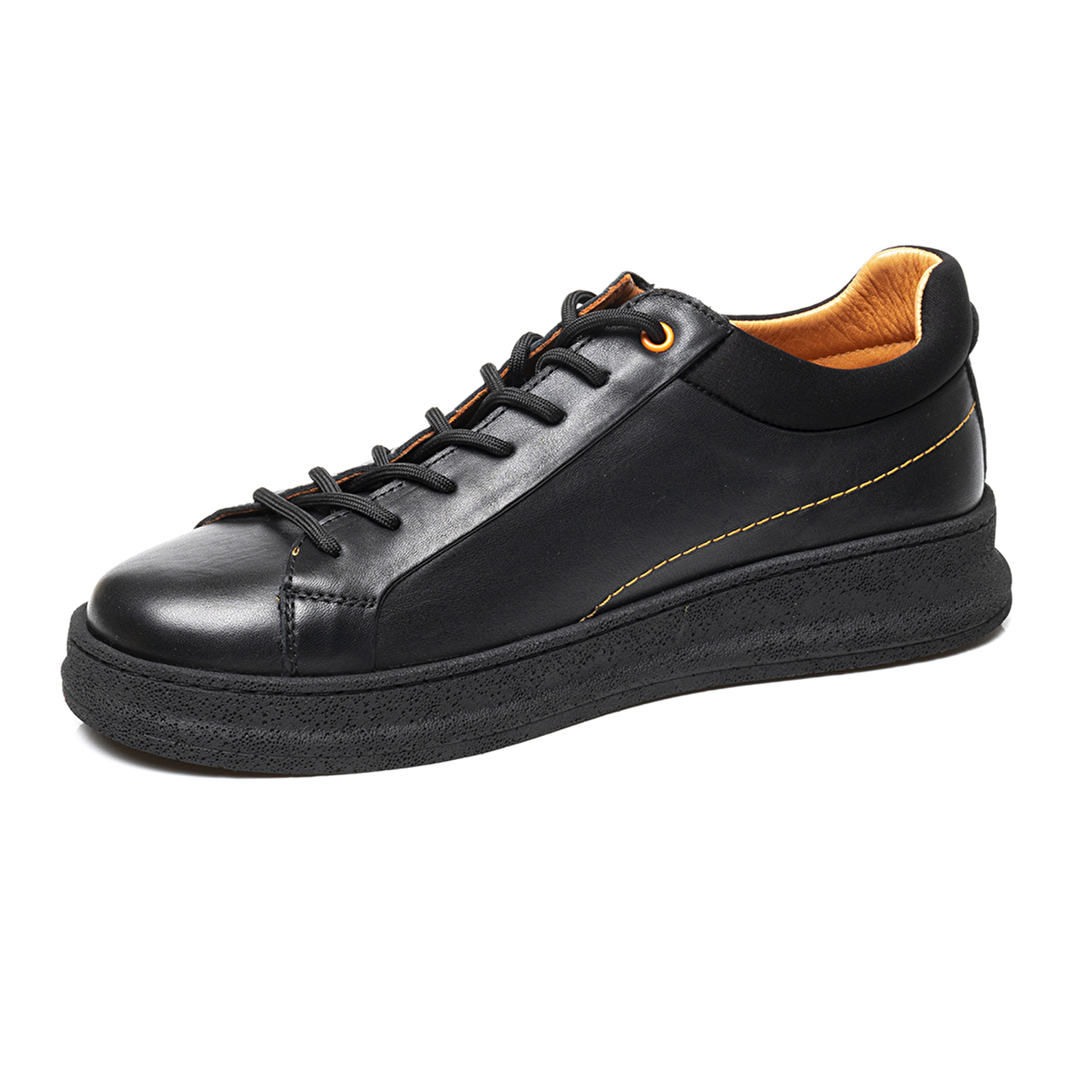 Erkek Siyah Hakiki Deri Sneaker Ayakkabı 3K1SA16370-2