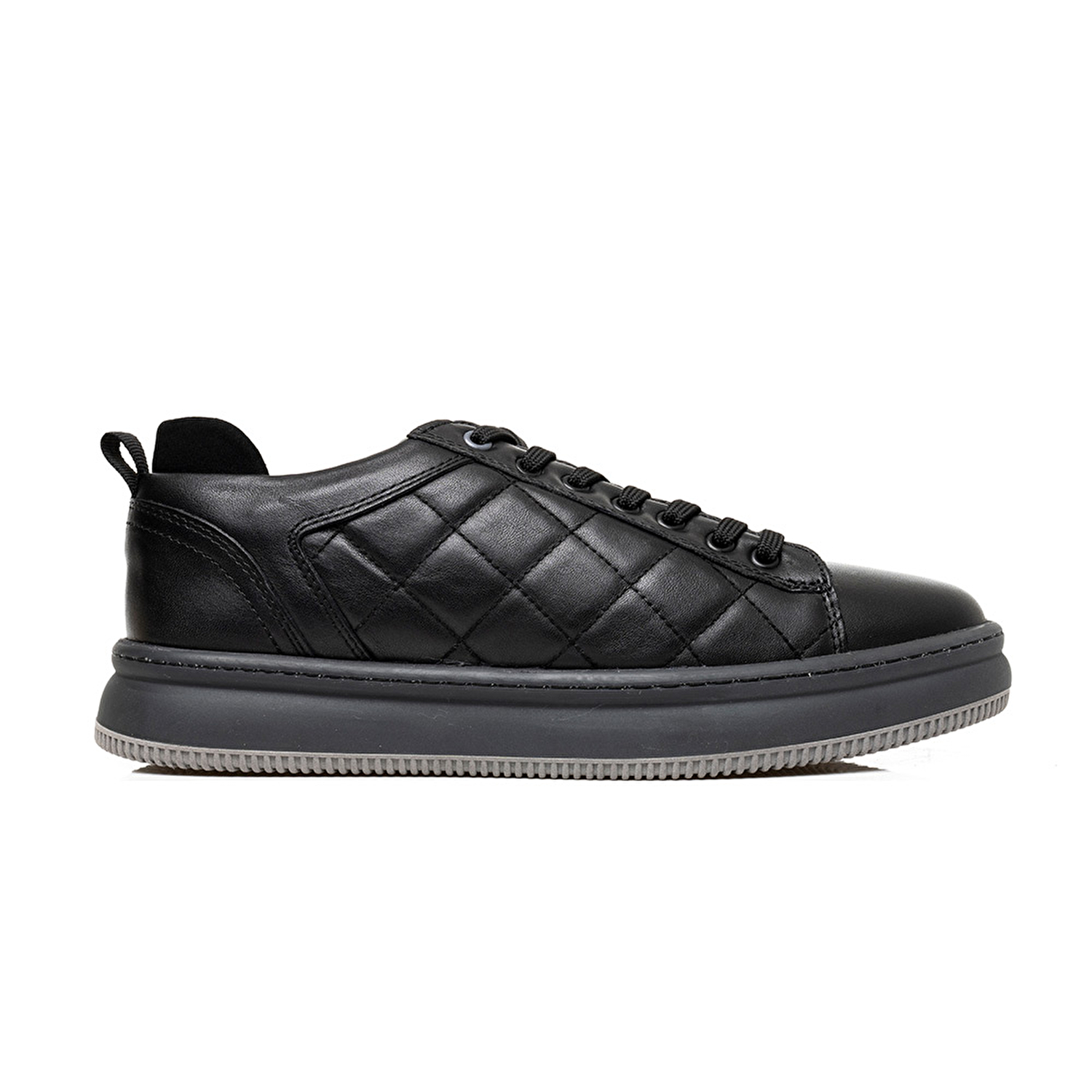 Erkek Siyah Hakiki Deri Sneaker Ayakkabı 3K1SA16381-1