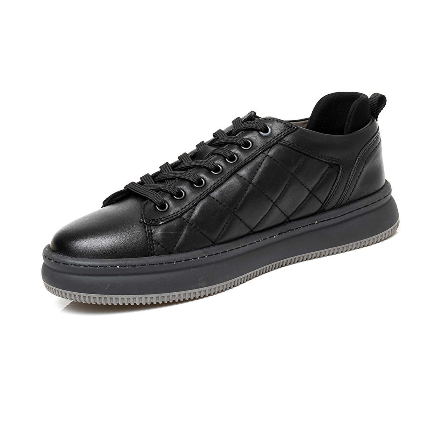 Erkek Siyah Hakiki Deri Sneaker Ayakkabı 3K1SA16381-2