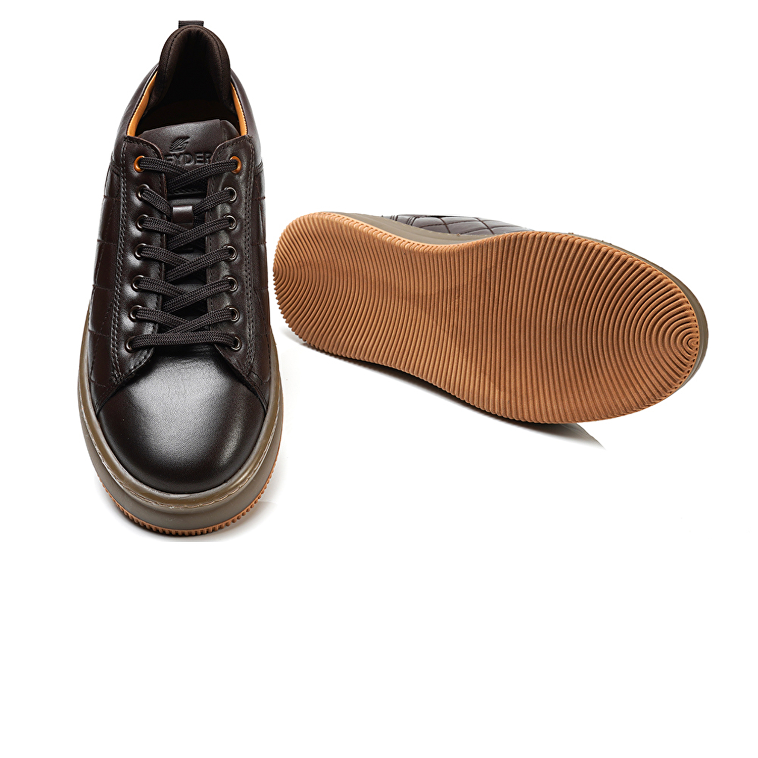 Erkek kahverengi Hakiki Deri Sneaker Ayakkabı 3K1SA16381-5