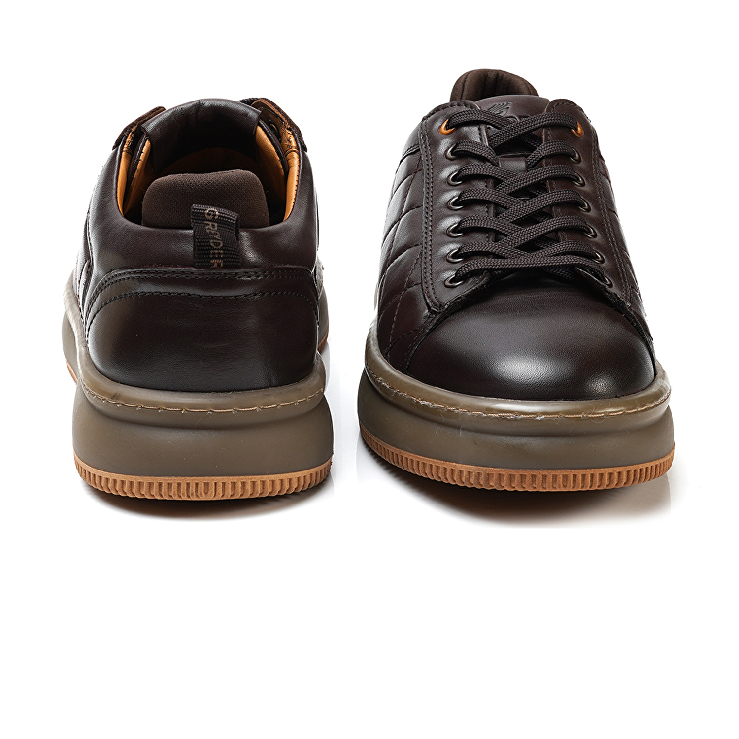 Erkek kahverengi Hakiki Deri Sneaker Ayakkabı 3K1SA16381-6