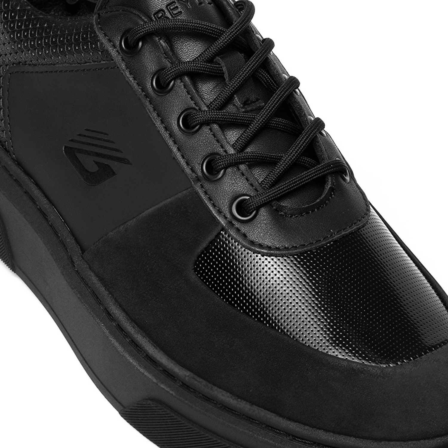 Erkek Siyah Hakiki Deri Sneaker Ayakkabı 3K1SA16410-4