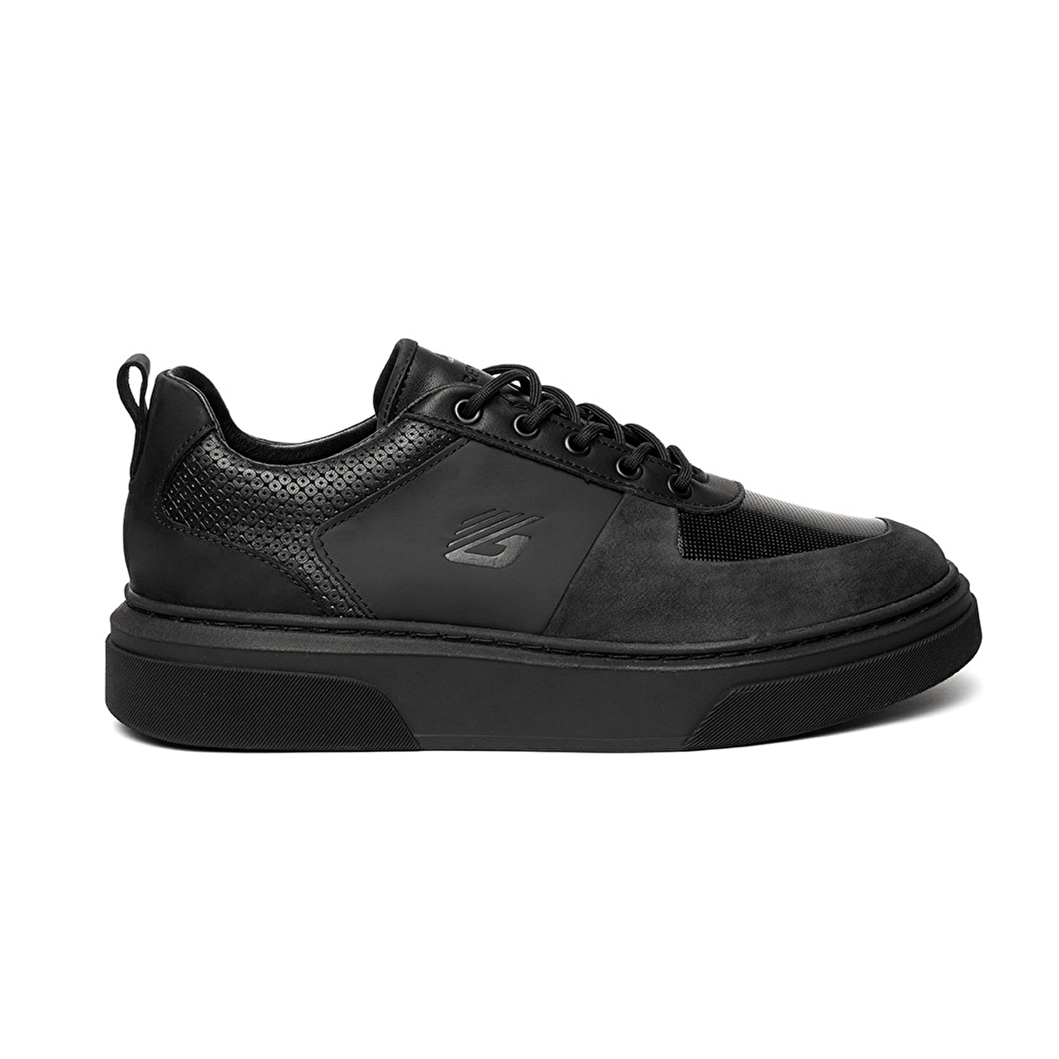 Erkek Siyah Hakiki Deri Sneaker Ayakkabı 3K1SA16410-1