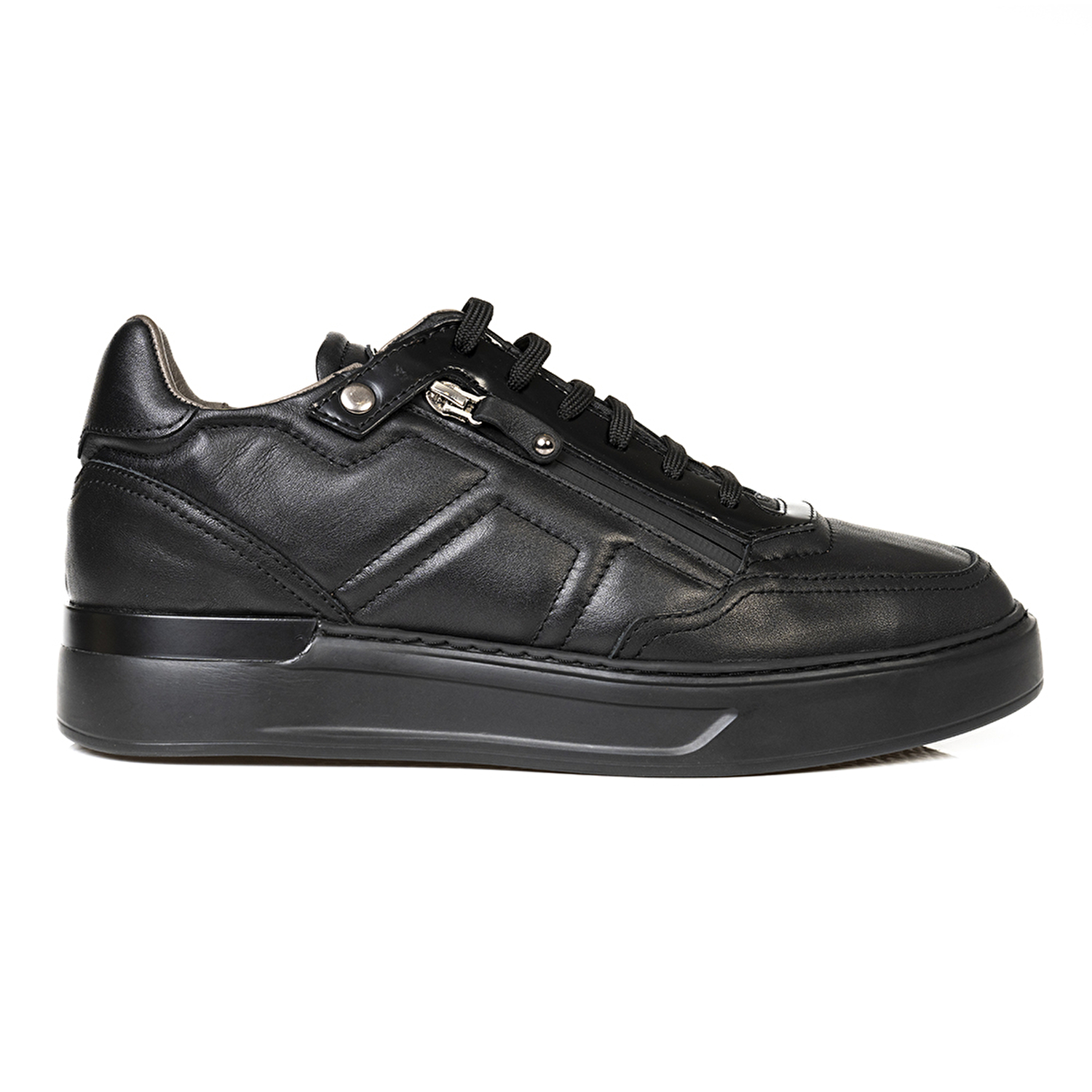 Erkek Siyah Hakiki Deri Sneaker Ayakkabı 3K1SA16470-1