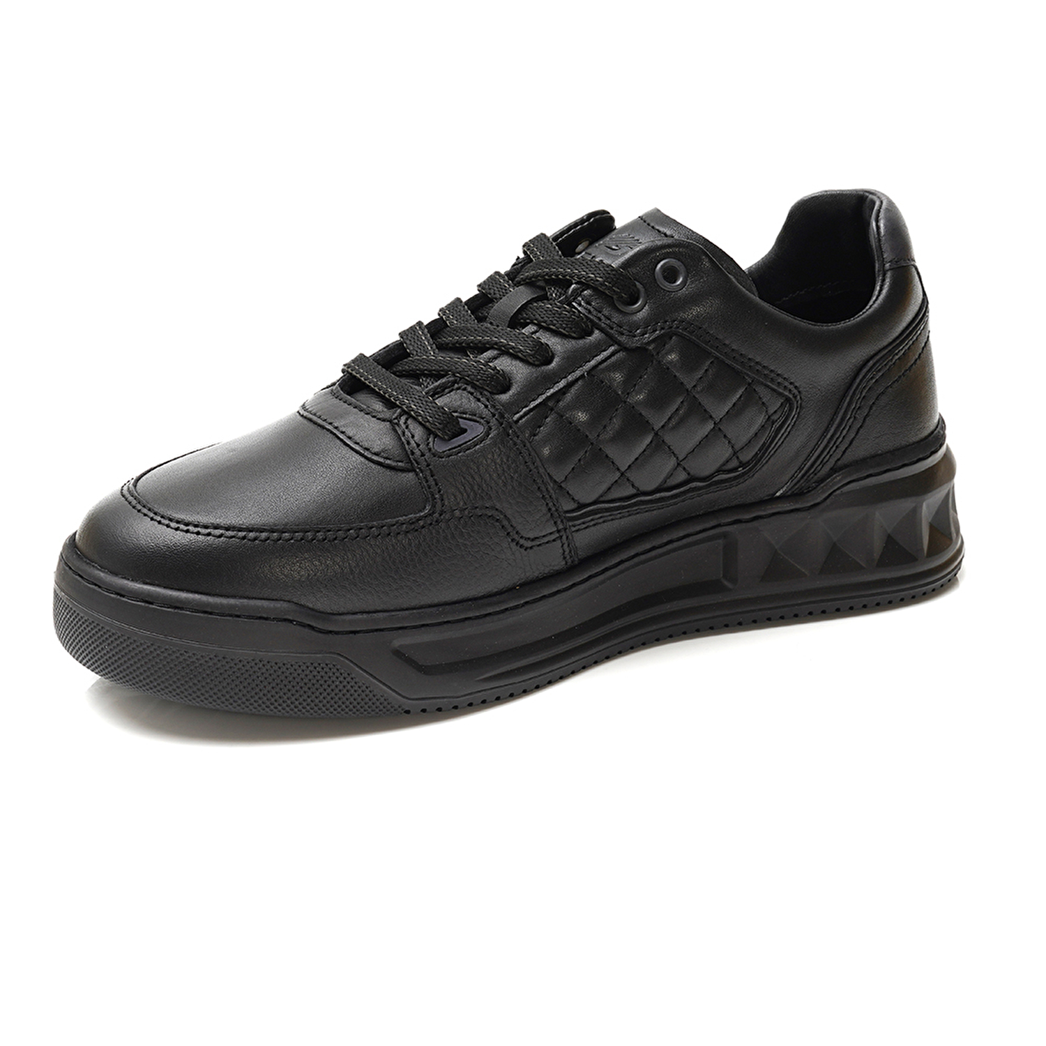 Erkek Siyah Hakiki Deri Sneaker Ayakkabı 3K1SA17002-2