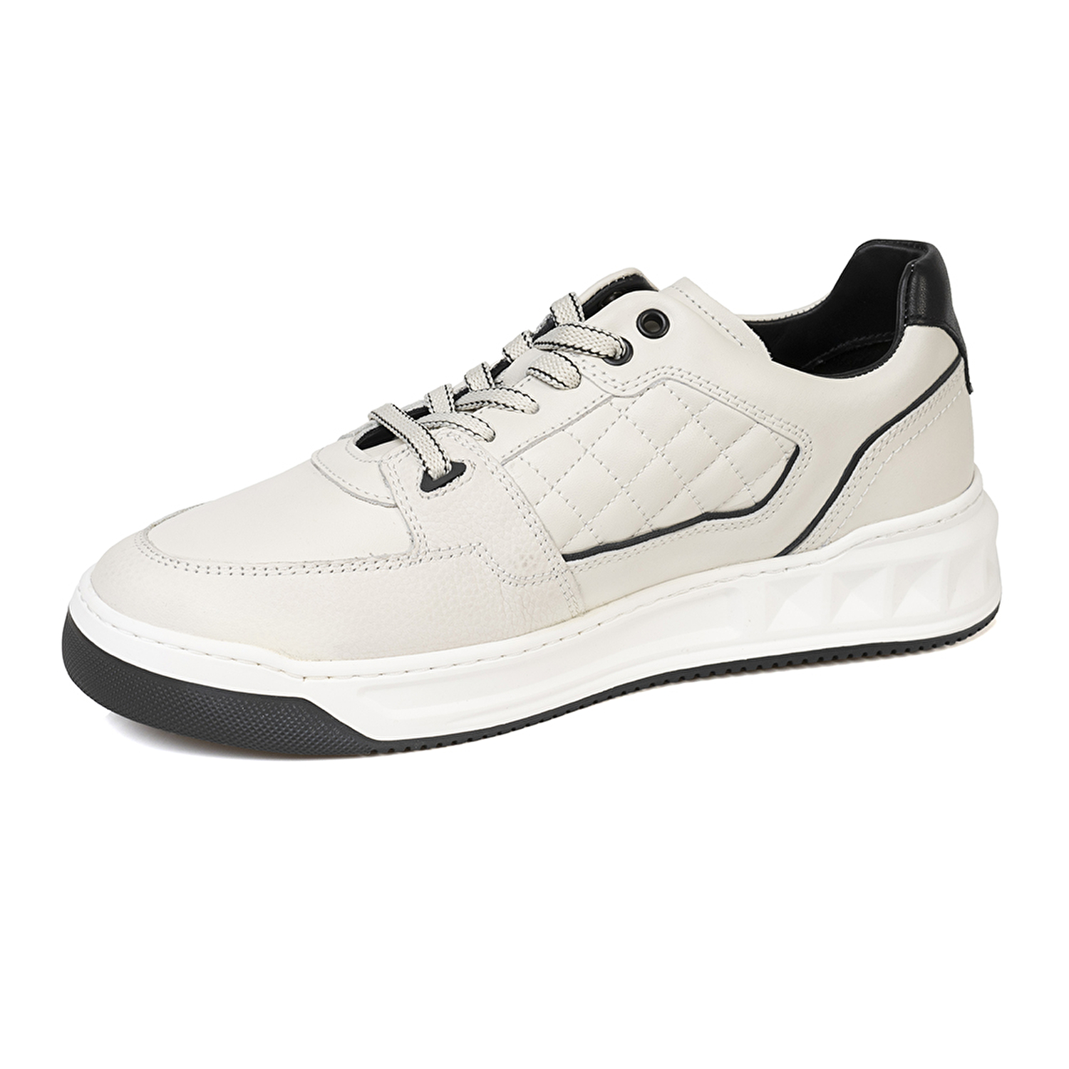 Erkek Beyaz Hakiki Deri Sneaker Ayakkabı 3K1SA17002-2