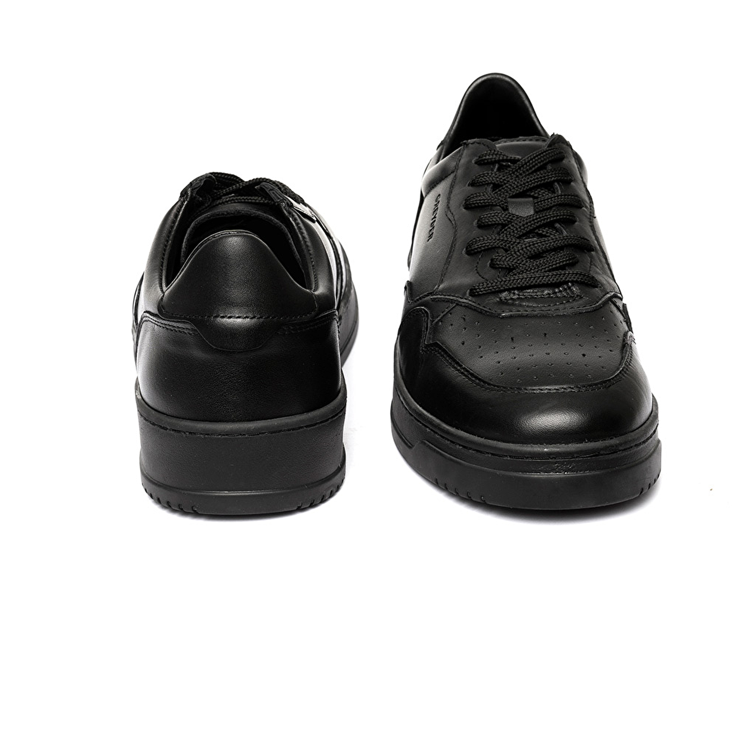 Erkek Siyah Hakiki Deri Sneaker Ayakkabı 3K1SA62609-6