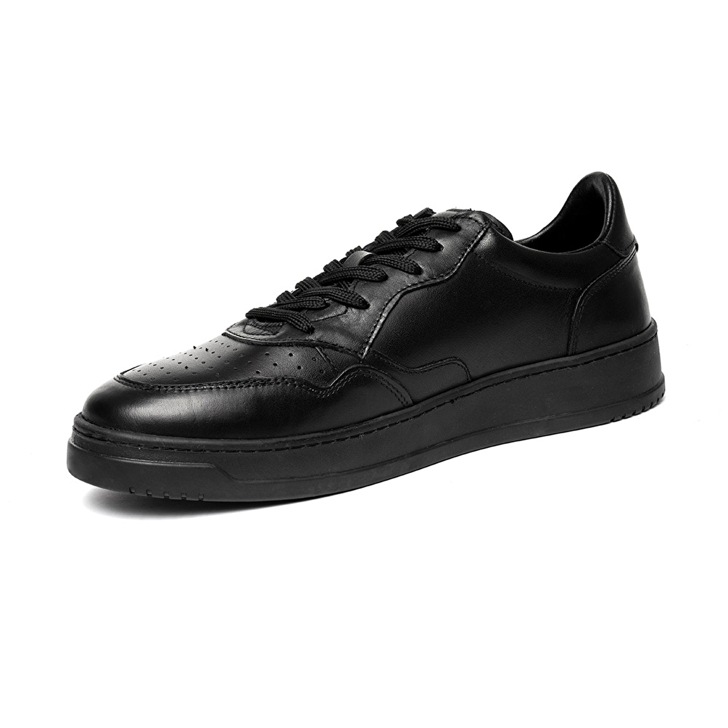 Erkek Siyah Hakiki Deri Sneaker Ayakkabı 3K1SA62609-2