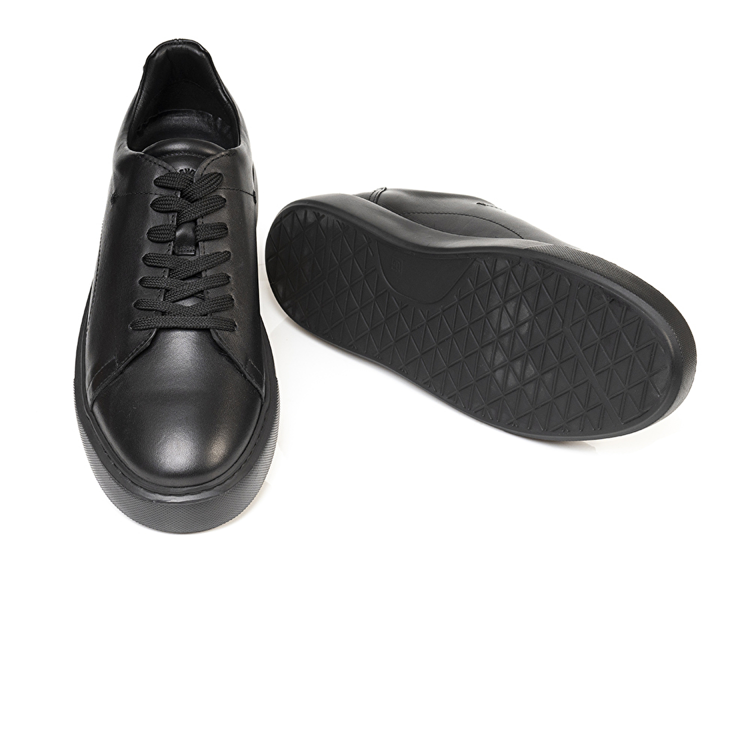 Erkek Siyah Hakiki Deri Sneaker Ayakkabı 3K1SA75162-5
