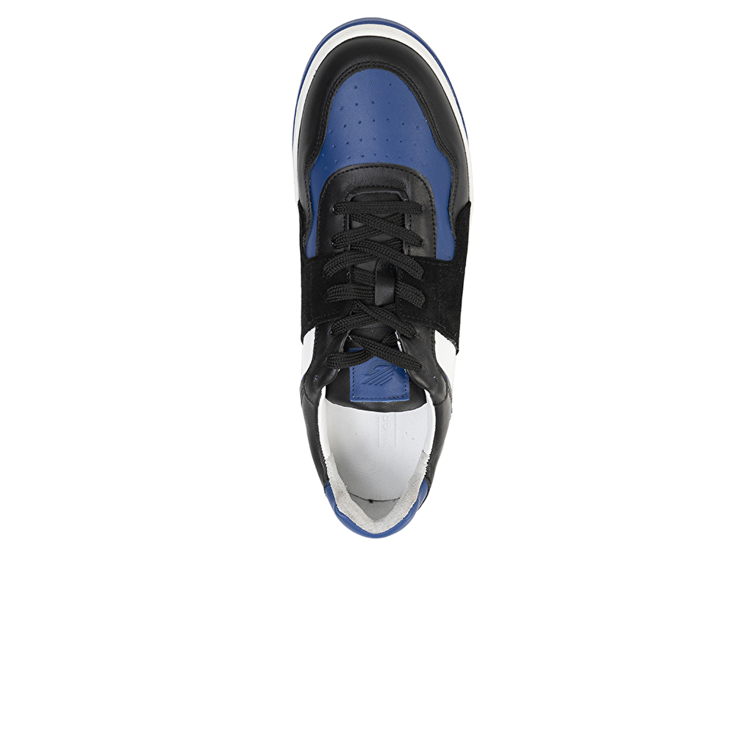 Erkek Siyah Mavi Beyaz Hakiki Deri Sneaker Ayakkabı 3K1SA75174-3