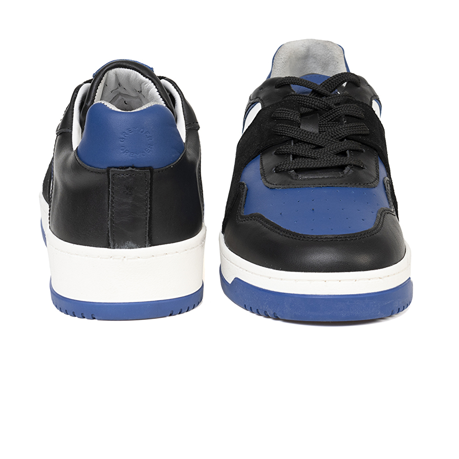 Erkek Siyah Mavi Beyaz Hakiki Deri Sneaker Ayakkabı 3K1SA75174-6