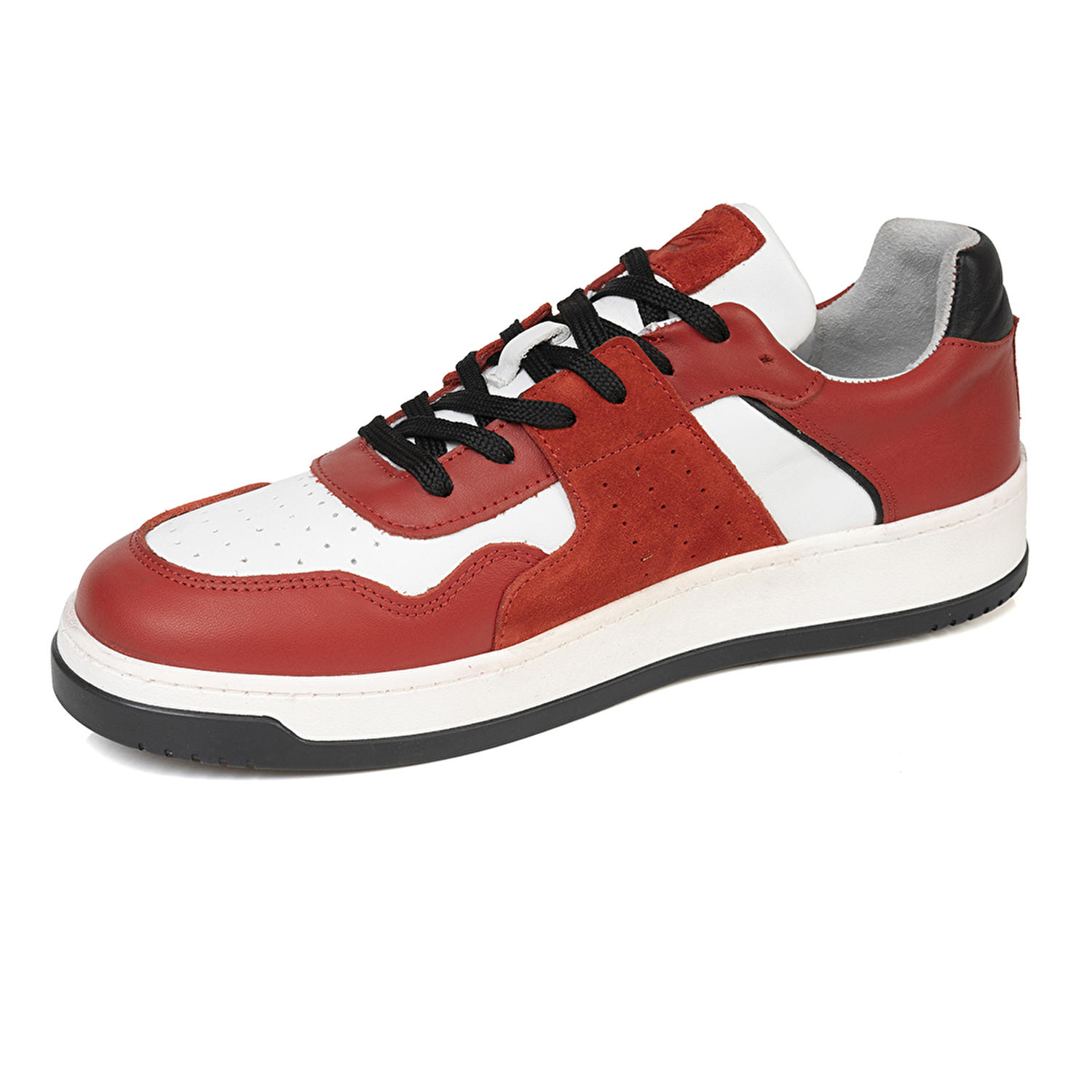 Erkek Kırmızı Beyaz Hakiki Deri Sneaker Ayakkabı 3K1SA75174-2