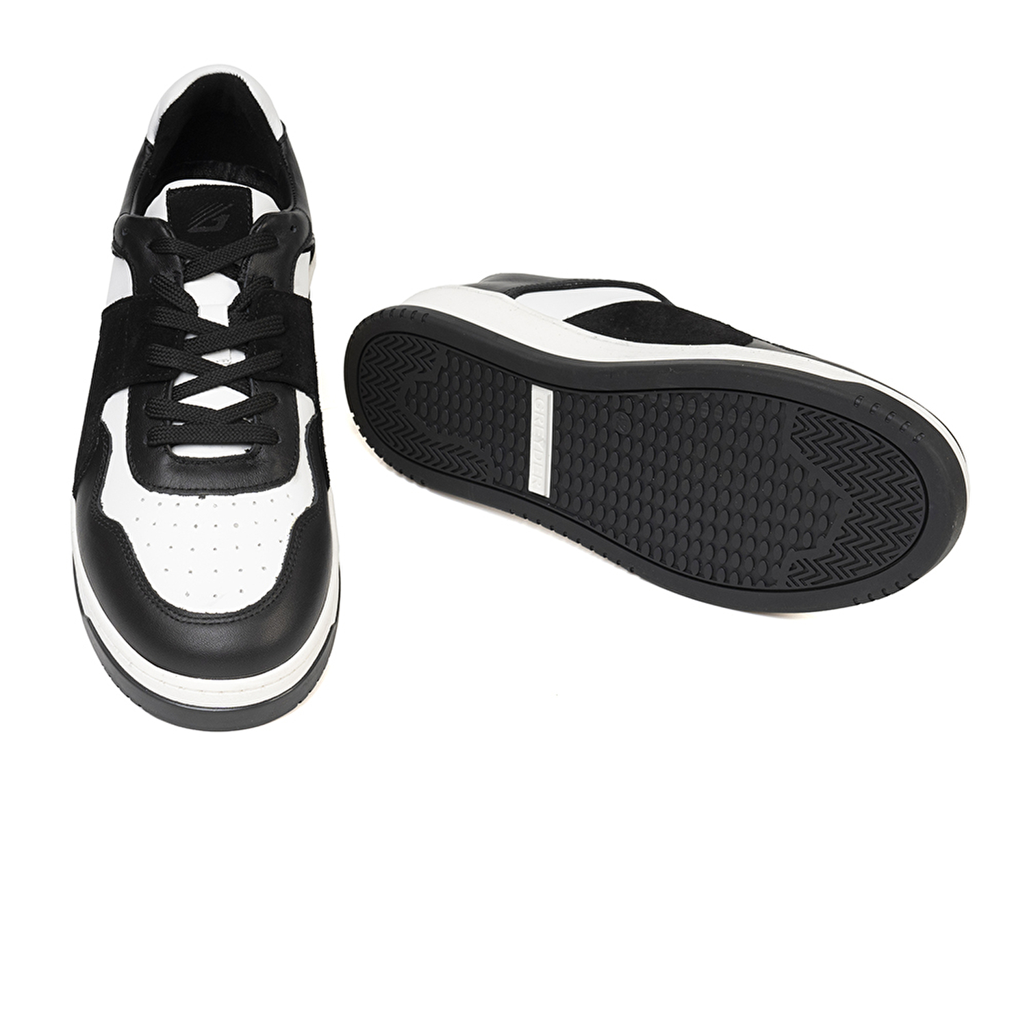 Erkek Siyah Beyaz Hakiki Deri Sneaker Ayakkabı 3K1SA75174-5