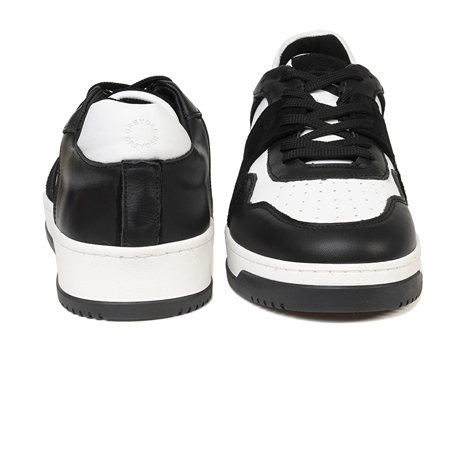 Erkek Siyah Beyaz Hakiki Deri Sneaker Ayakkabı 3K1SA75174-6
