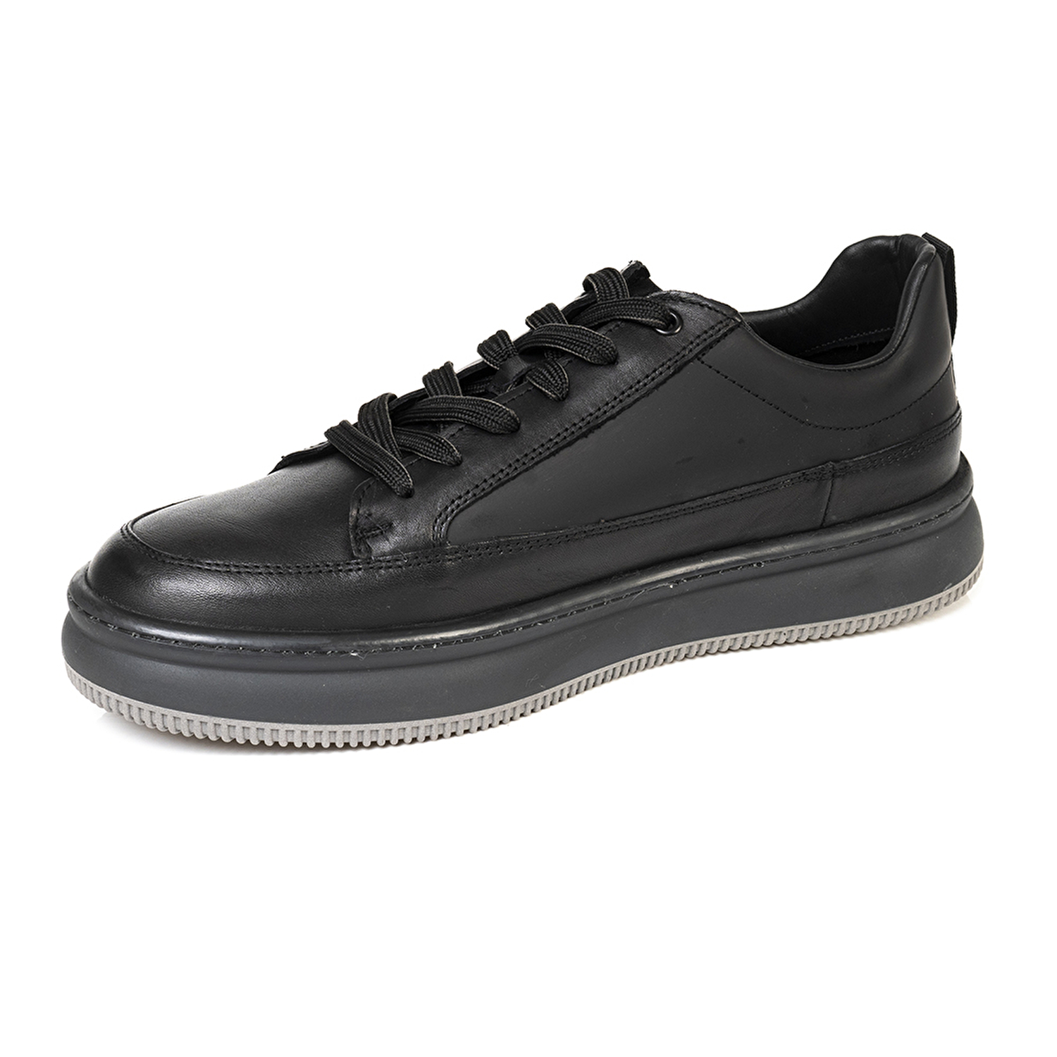Erkek Siyah Hakiki Deri Sneaker Ayakkabı 3K1UA16380-2