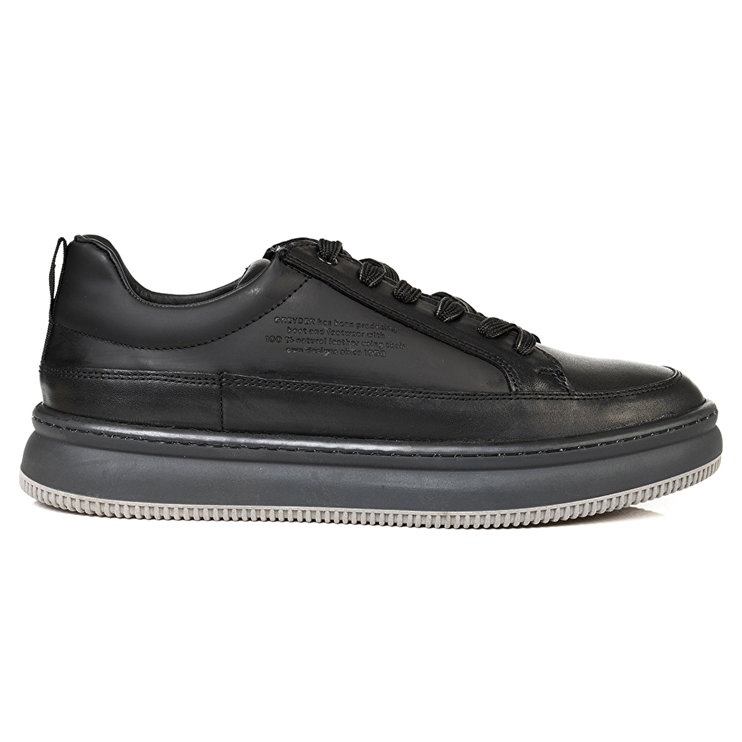 Erkek Siyah Hakiki Deri Sneaker Ayakkabı 3K1UA16380-1