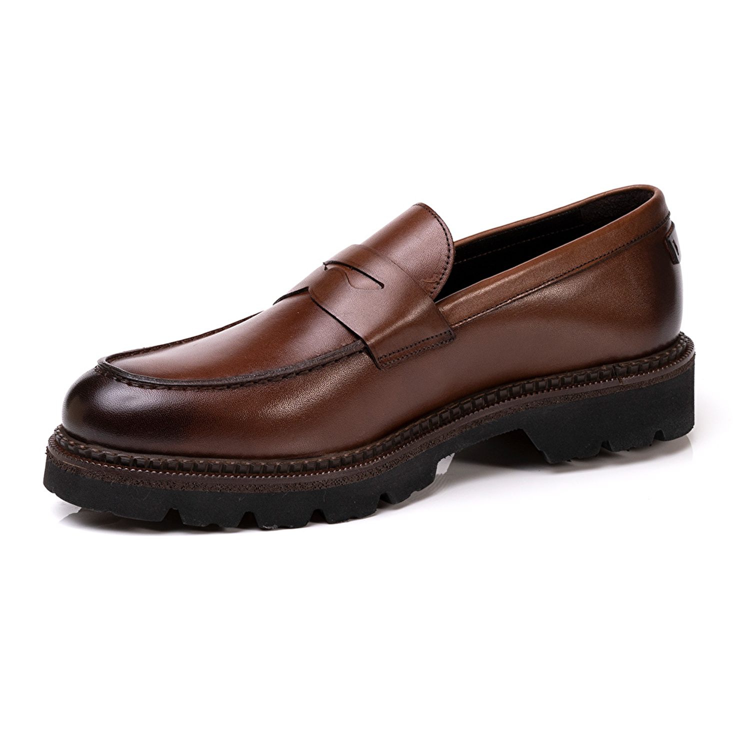 Erkek kahverengi Hakiki Deri Klasik Ayakkabı 3K1UA75135-2