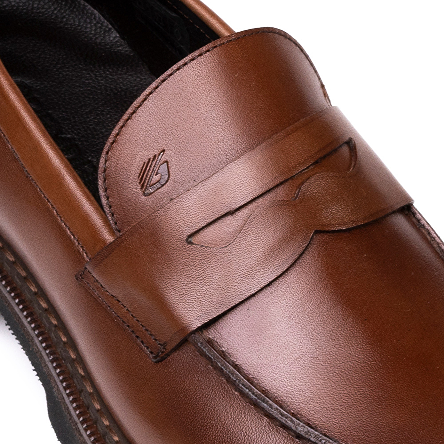 Erkek kahverengi Hakiki Deri Klasik Ayakkabı 3K1UA75135-4