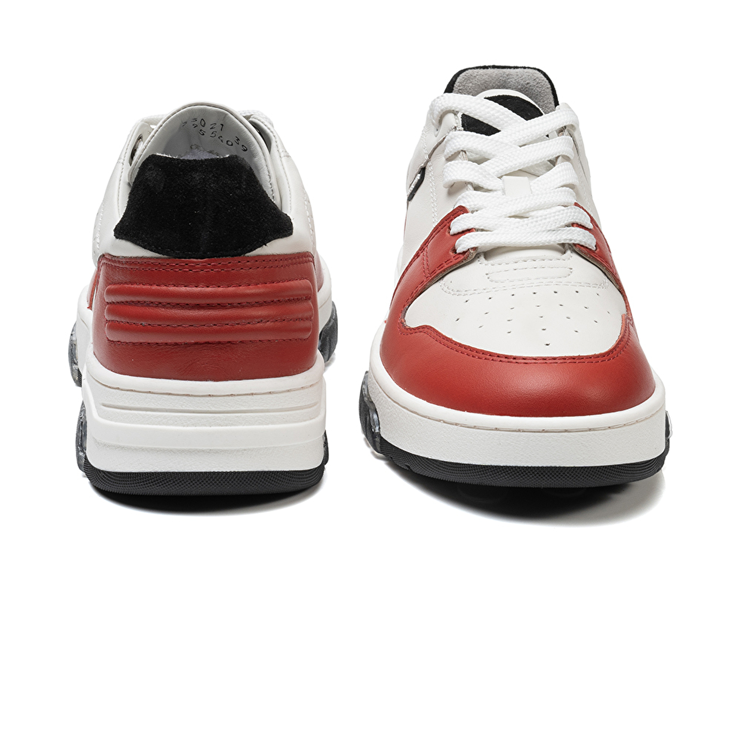 Kadın Beyaz Kırmızı Hakiki Deri Sneaker Ayakkabı 3K2SA33021-6
