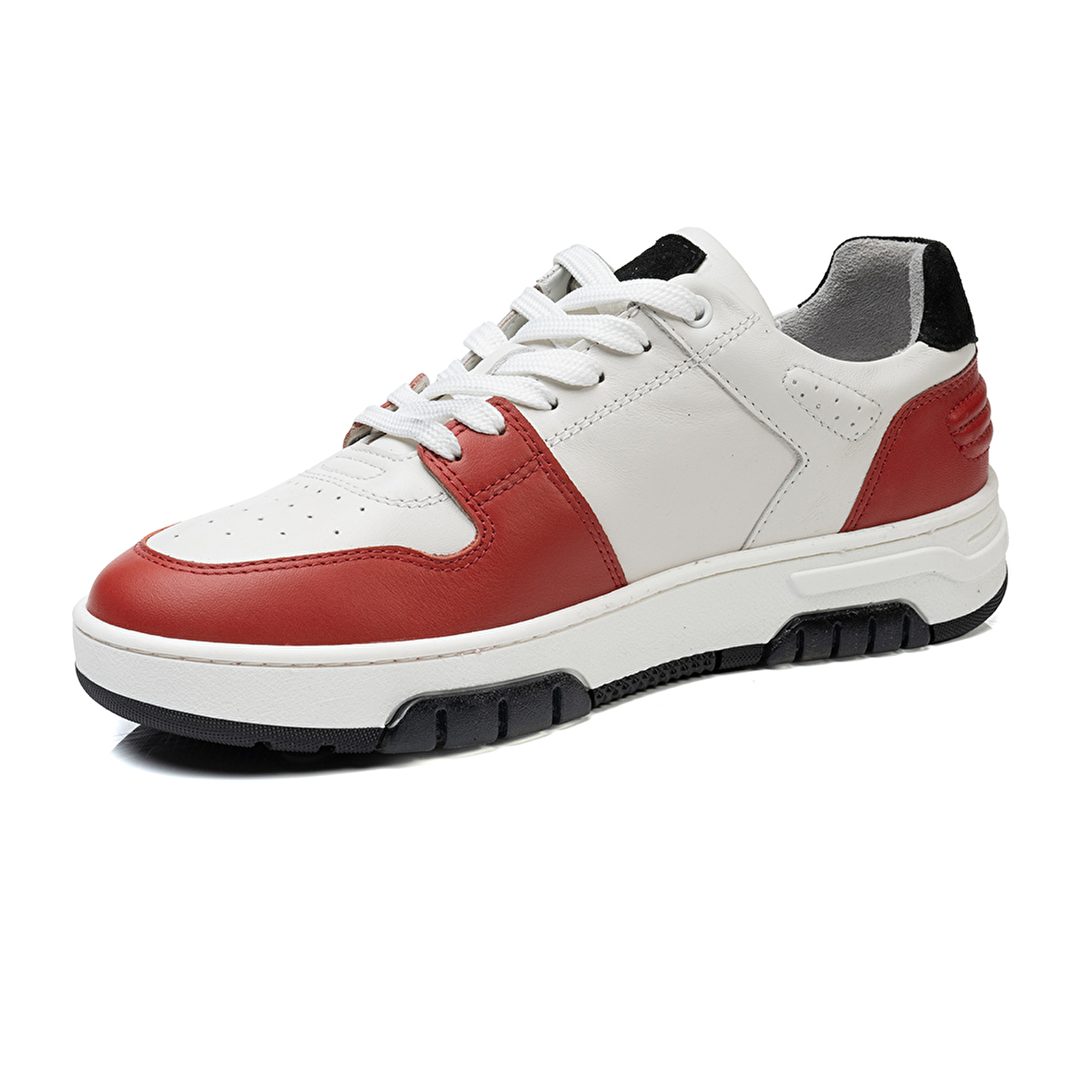 Kadın Beyaz Kırmızı Hakiki Deri Sneaker Ayakkabı 3K2SA33021-2