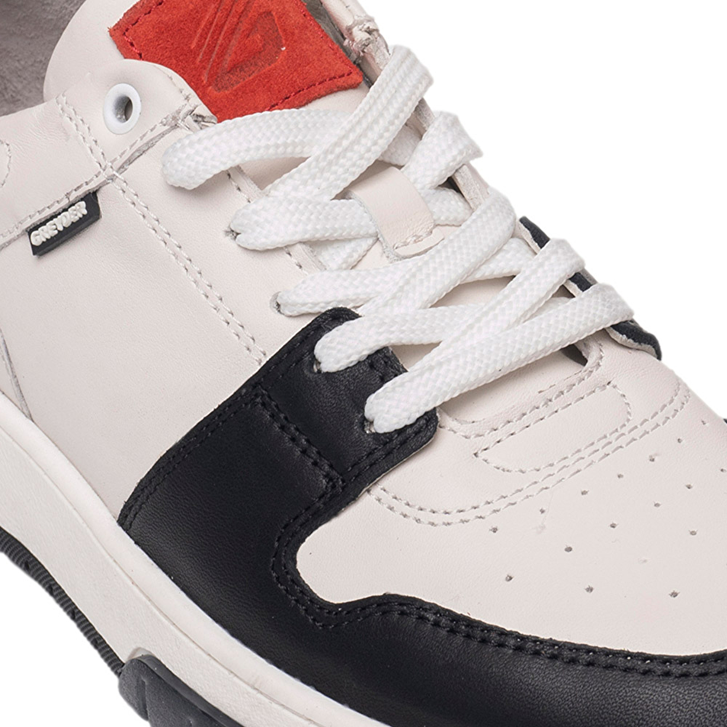 Kadın Beyaz Siyah Hakiki Deri Sneaker Ayakkabı 3K2SA33021-4