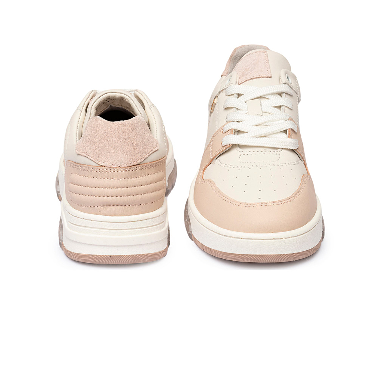 Kadın Beyaz Pudra Hakiki Deri Sneaker Ayakkabı 3K2SA33021-6