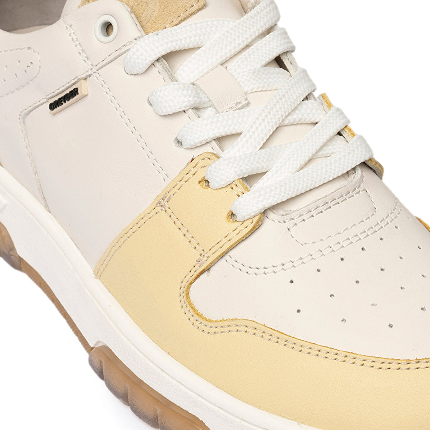 Kadın Beyaz Sarı Hakiki Deri Sneaker Ayakkabı 3K2SA33021-4